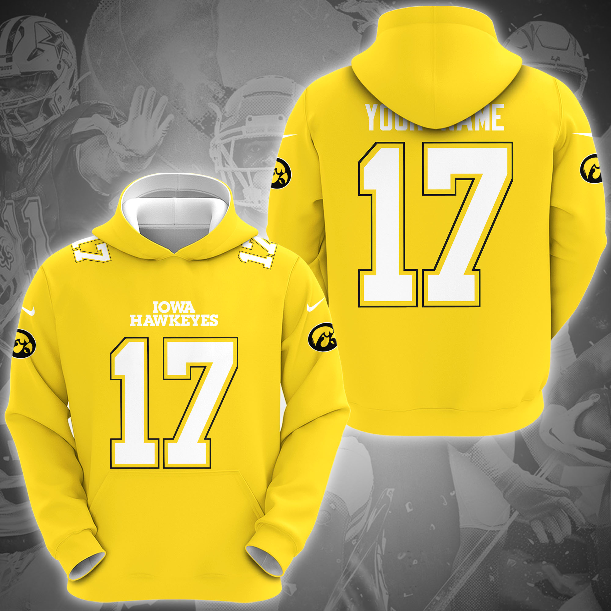 Iowa Hawkeyes Hoodie Custom Name And Number, Sport Gifts For Fan ETRG-0108357