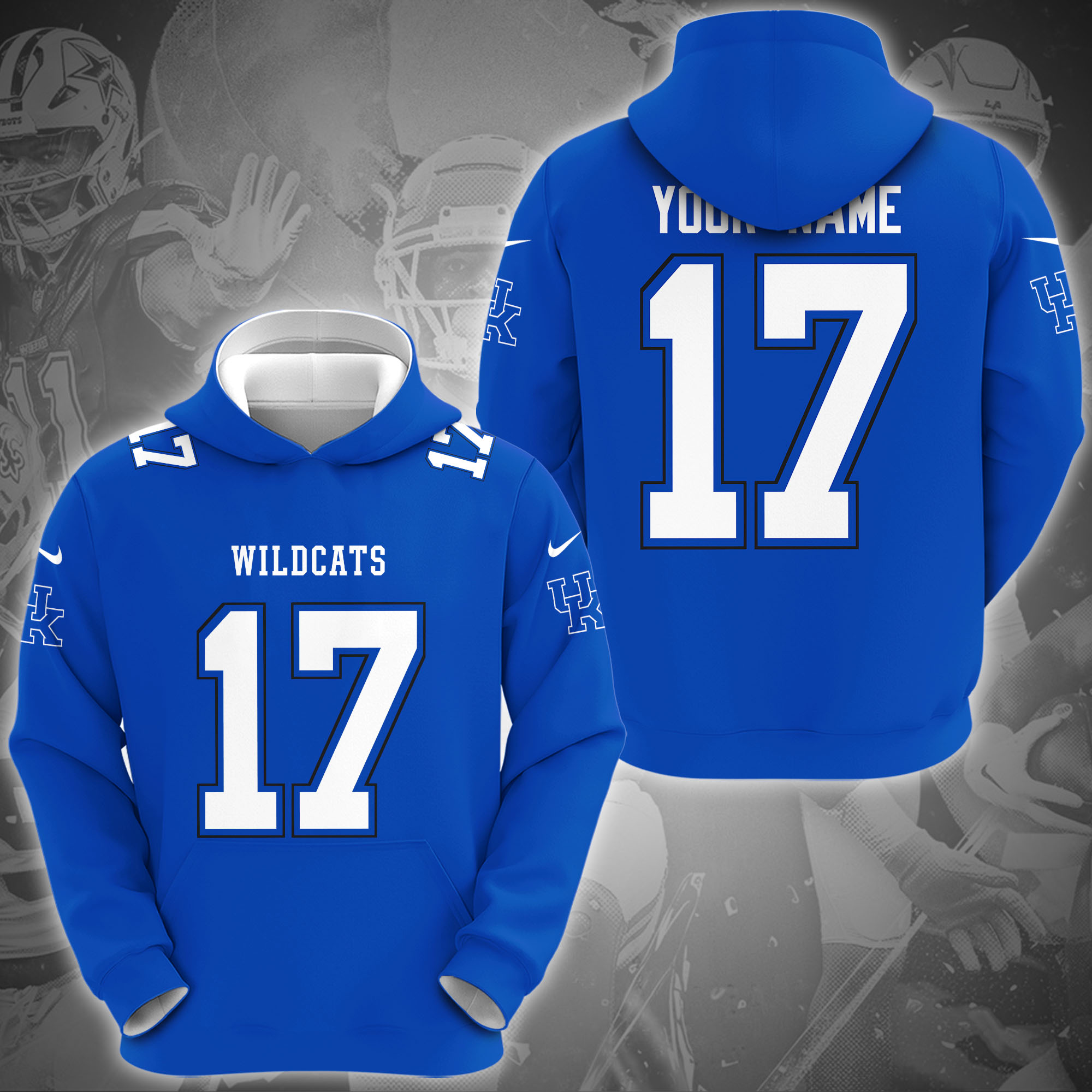 Kentucky Wildcats Hoodie Custom Name And Number, Sport Gifts For Fan ETRG-0108357