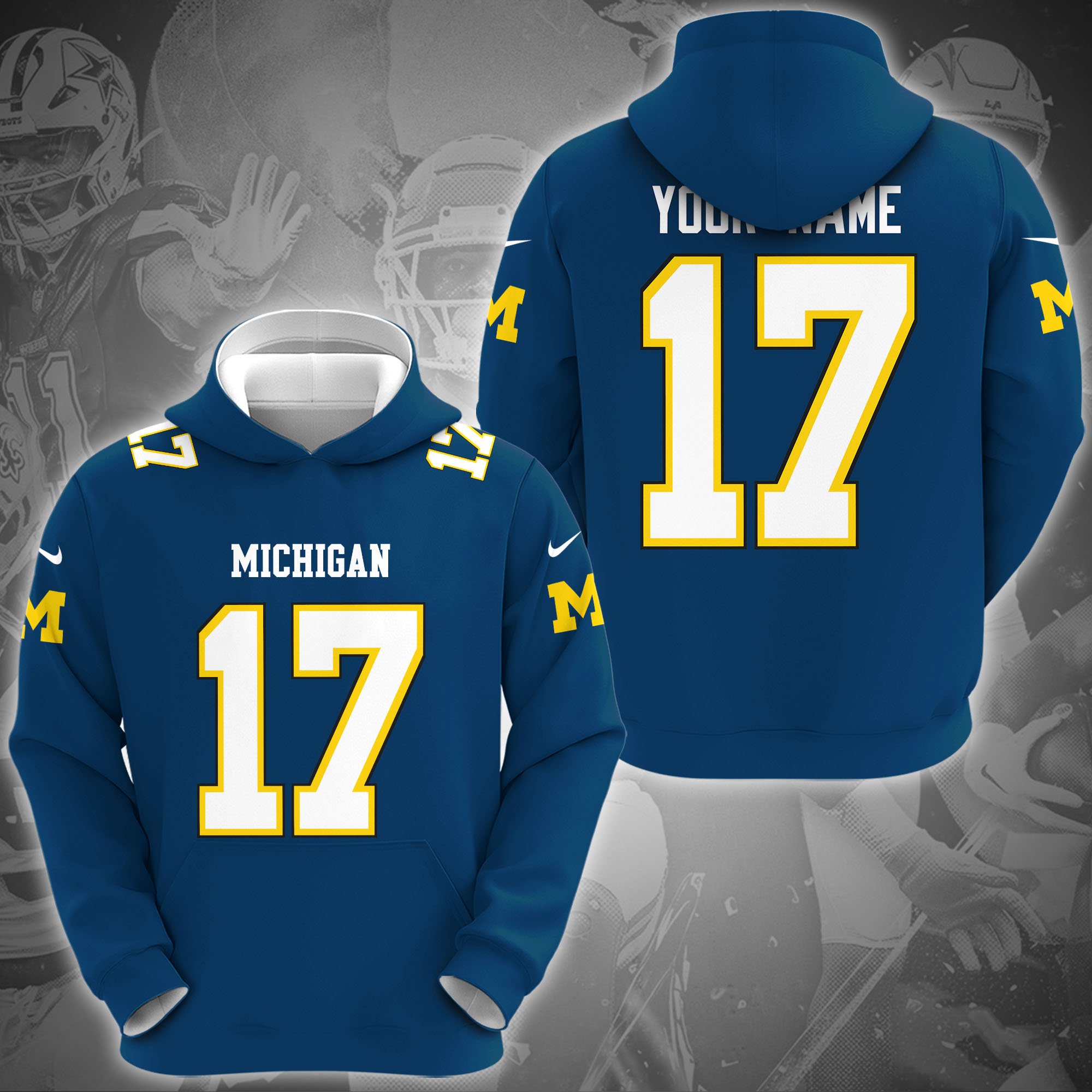 Michigan Wolverines Hoodie Custom Name And Number, Sport Gifts For Fan ETRG-0108357