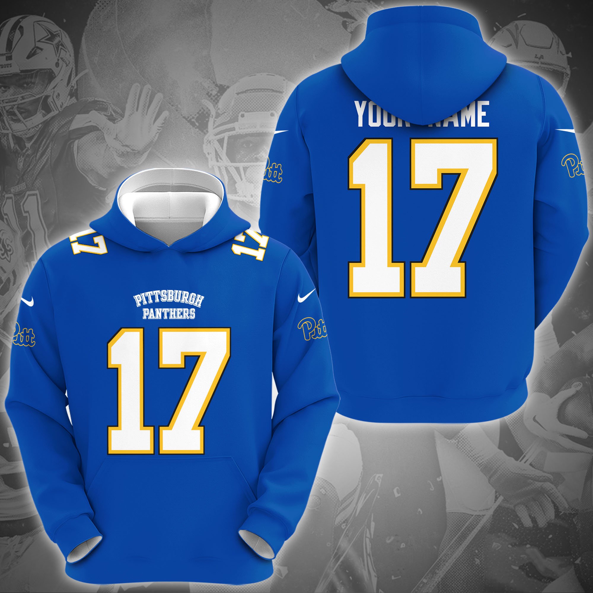 Pittsburgh Panthers Hoodie Custom Name And Number, Sport Gifts For Fan ETRG-0108357