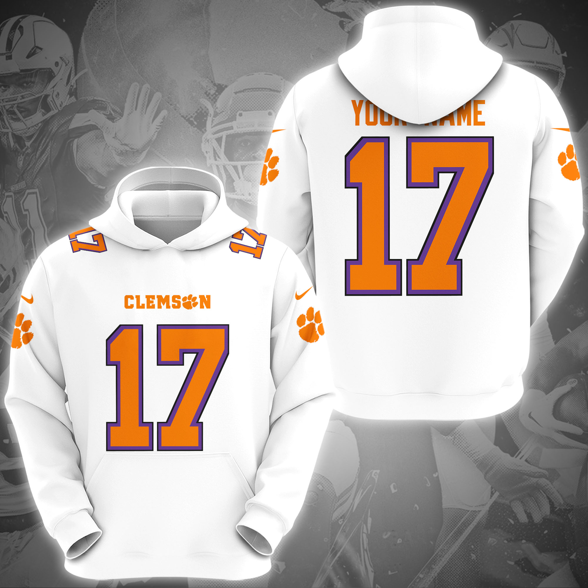 Clemson Tigers Hoodie Custom Name And Number, Sport Gifts, Fan Gifts ETRG-1231210