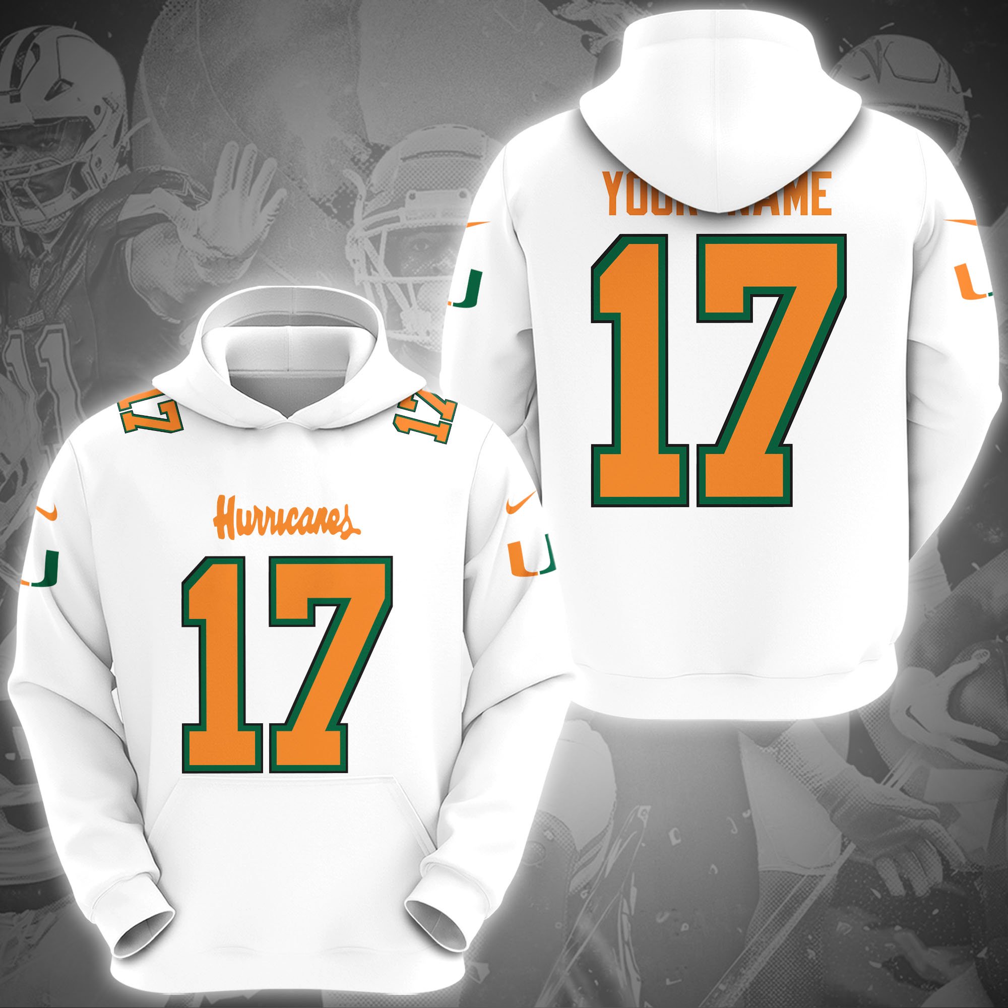 Miami Hurricanes Hoodie Custom Name And Number, Sport Gifts, Fan Gifts ETRG-1231210