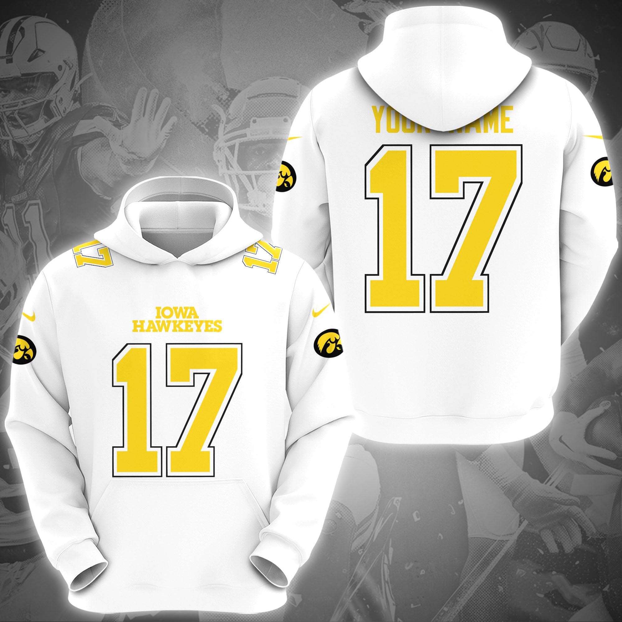 Iowa Hawkeyes Hoodie Custom Name And Number, Sport Gifts, Fan Gifts ETRG-1231210