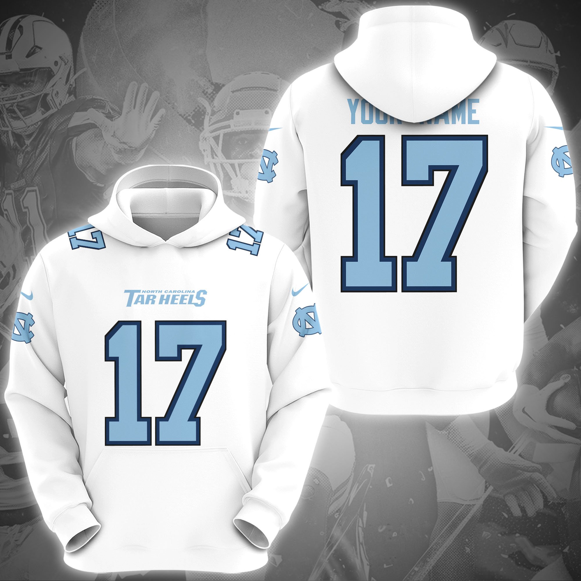 North Carolina Tar Heels Hoodie Custom Name And Number, Sport Gifts, Fan Gifts ETRG-1231210