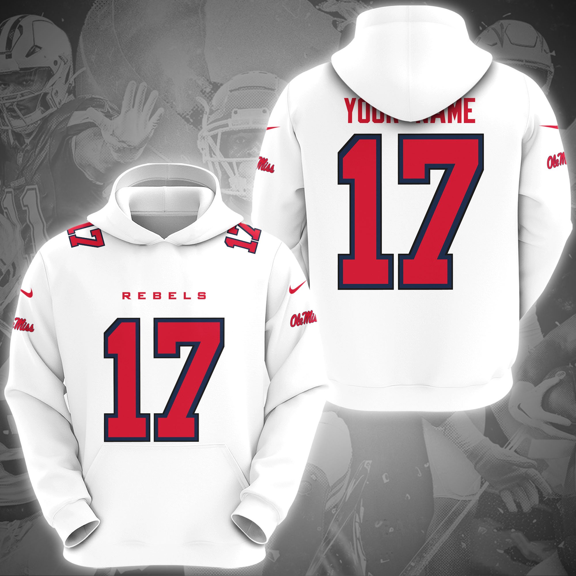 Ole Miss Rebels Hoodie Custom Name And Number, Sport Gifts, Fan Gifts ETRG-1231210