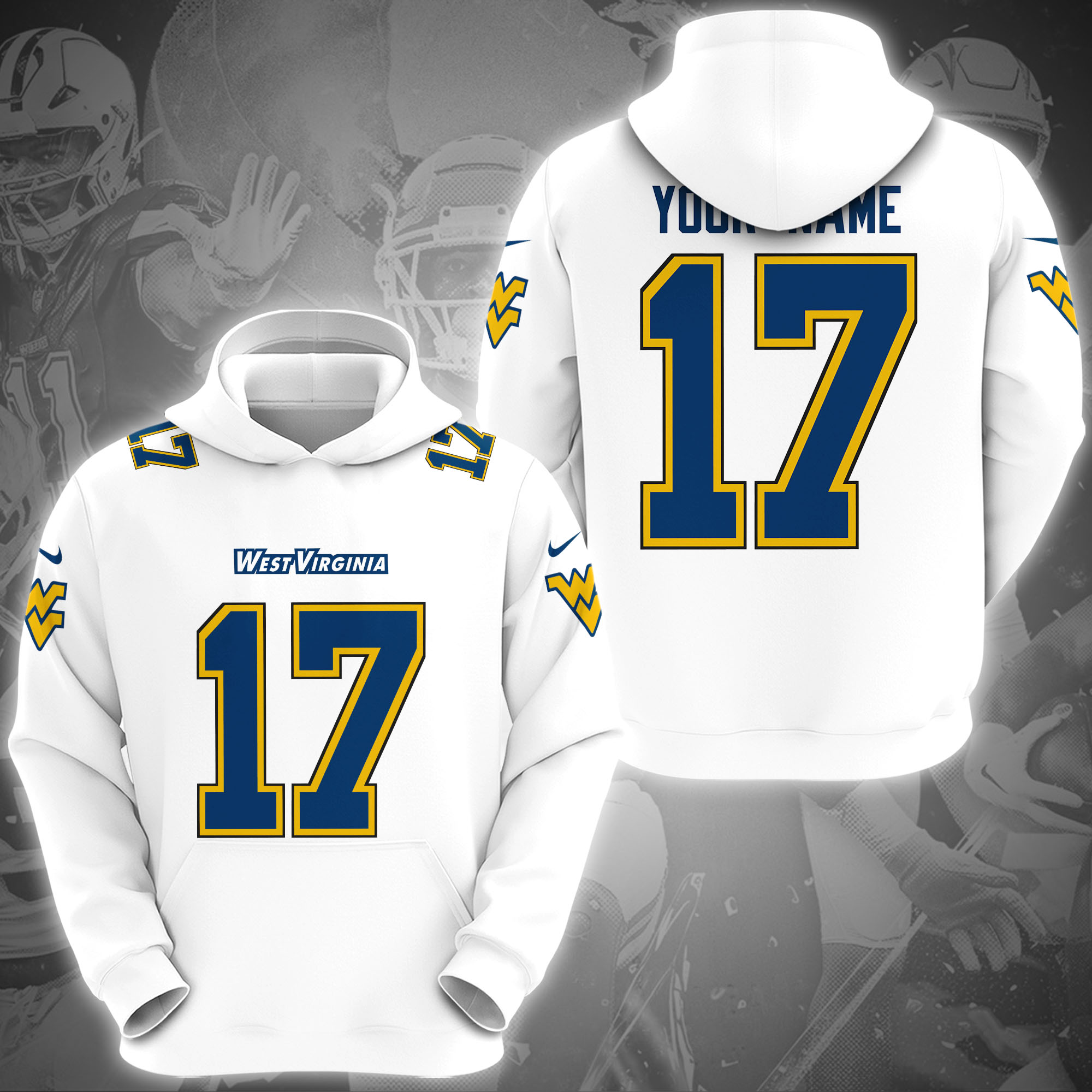 West Virginia Mountaineers Hoodie Custom Name And Number, Sport Gifts, Fan Gifts ETRG-1231210