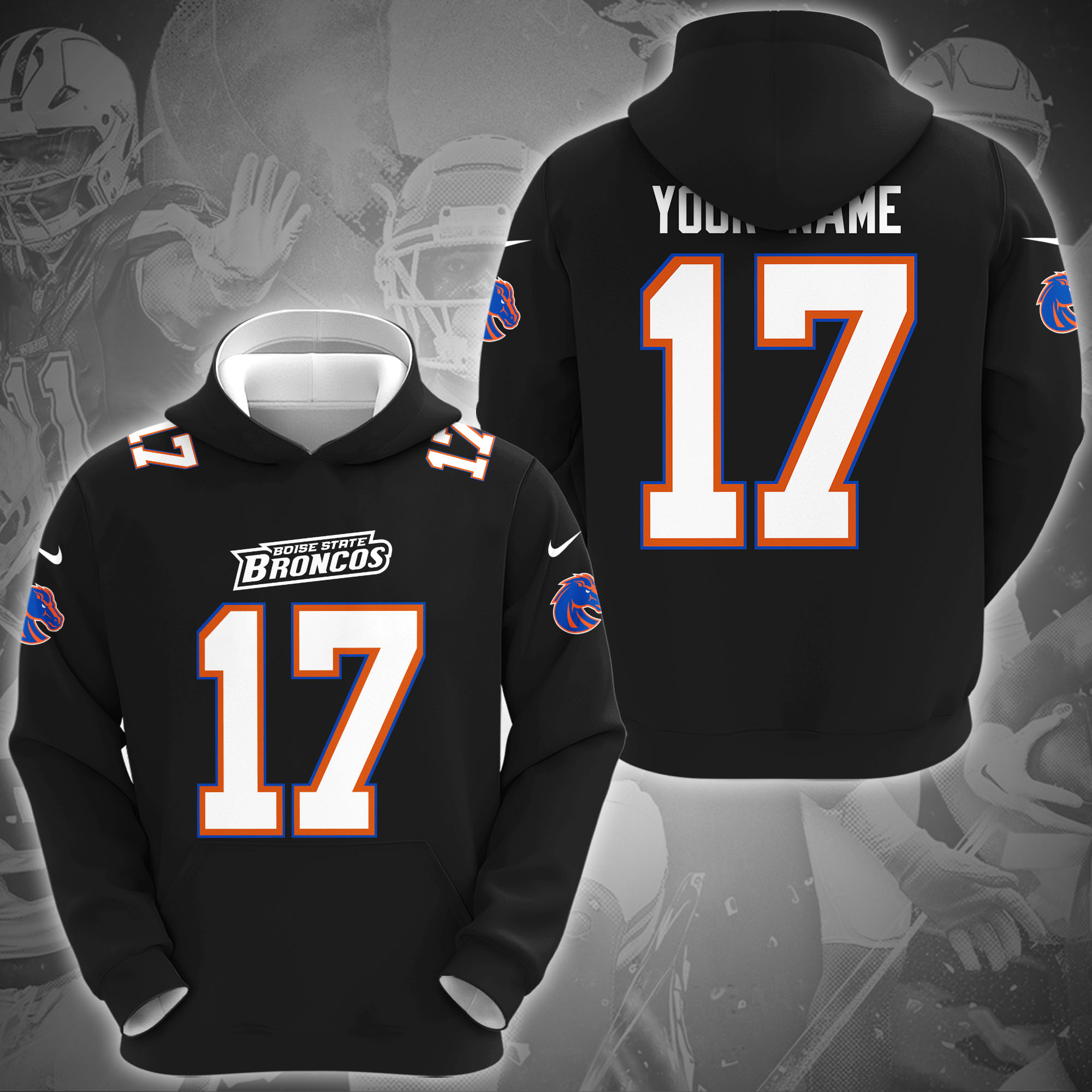 Boise State Broncos Hoodie Custom Name And Number, Sport Hoodie For Fans ETRG-1231212