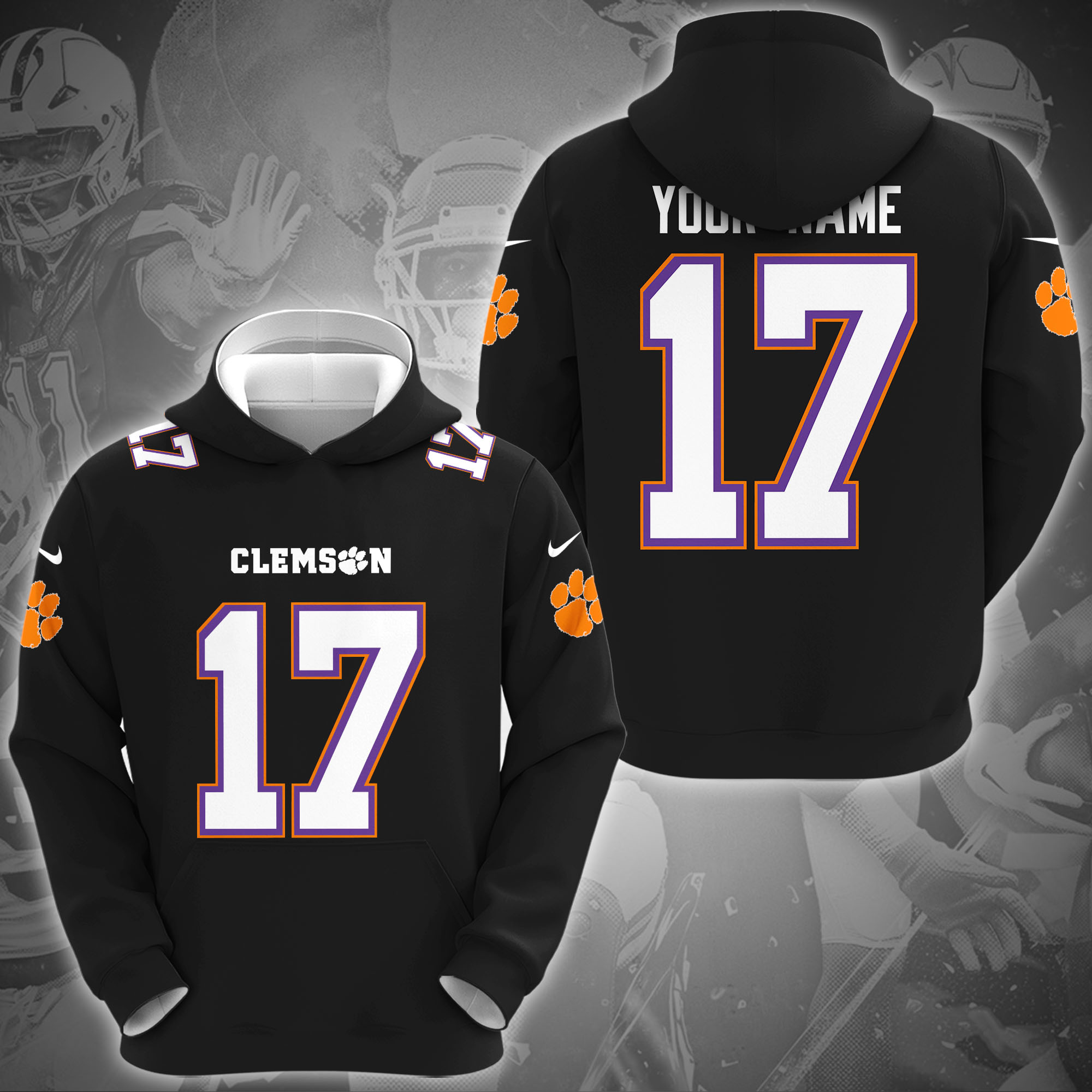 Clemson Tigers Hoodie Custom Name And Number, Sport Hoodie For Fans ETRG-1231212