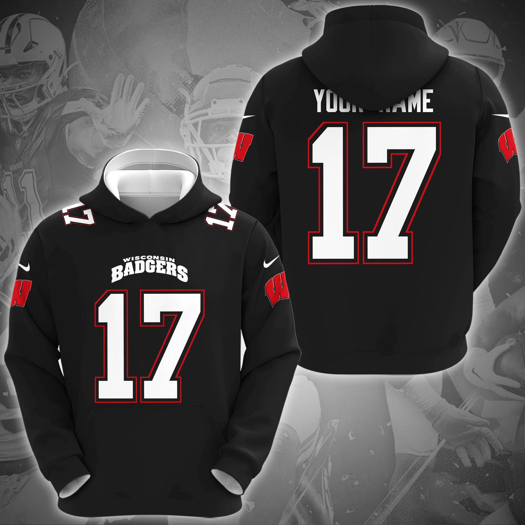 Wisconsin Badgers Hoodie Custom Name And Number, Sport Hoodie For Fans ETRG-1231212