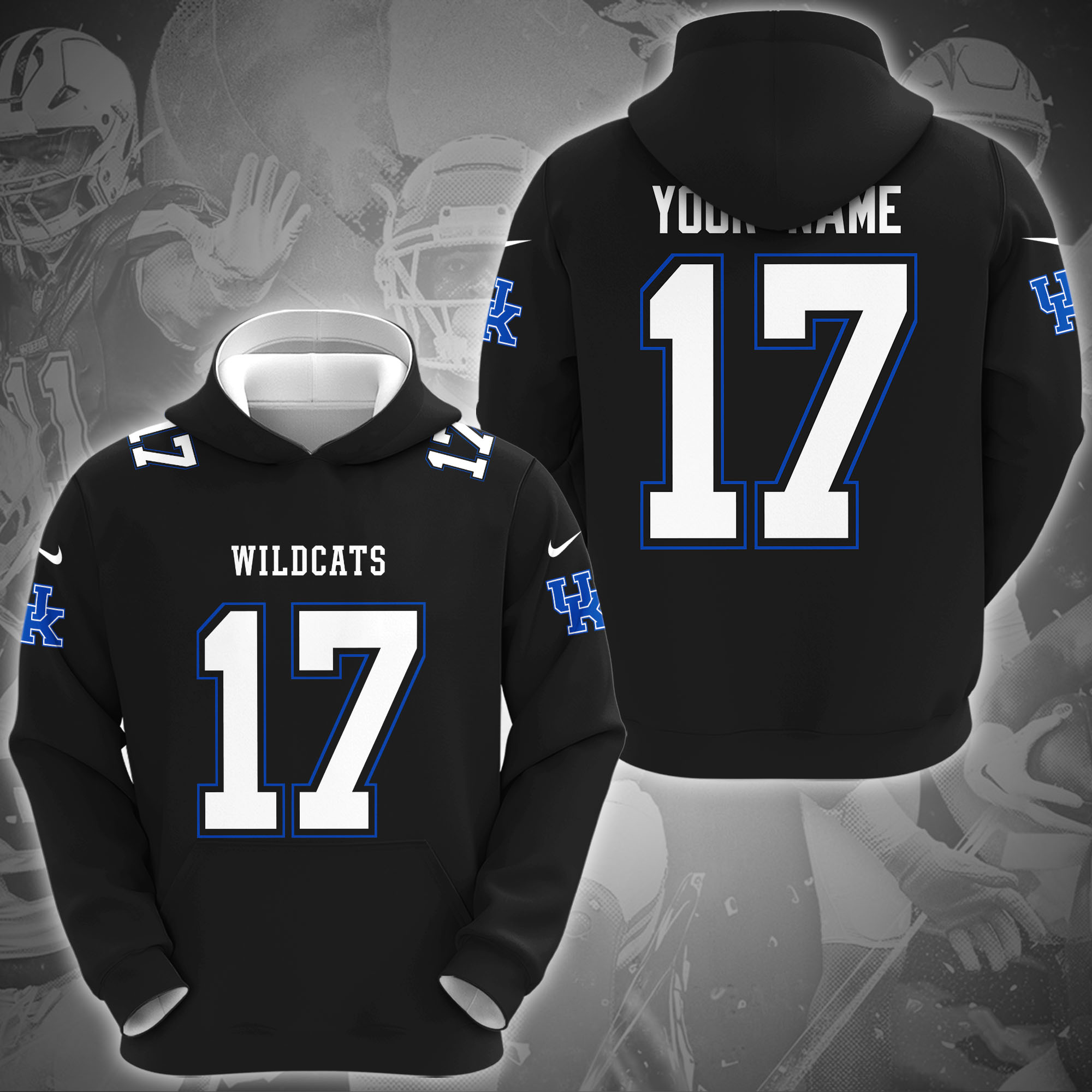 Kentucky Wildcats Hoodie Custom Name And Number, Sport Hoodie For Fans ETRG-1231212