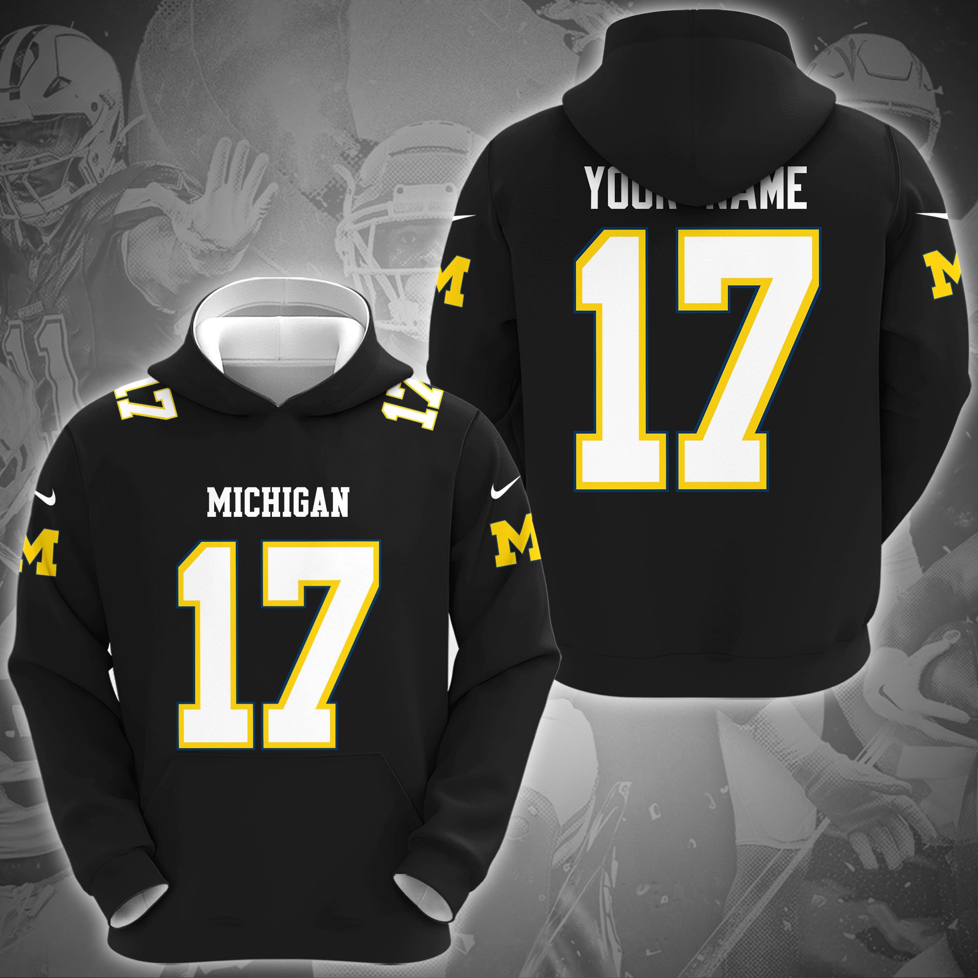 Michigan Wolverines Hoodie Custom Name And Number, Sport Hoodie For Fans ETRG-1231212