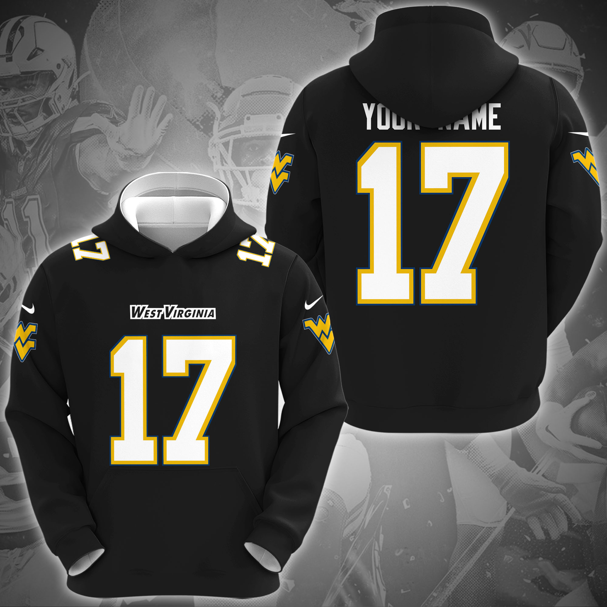 West Virginia Mountaineers Hoodie Custom Name And Number, Sport Hoodie For Fans ETRG-1231212