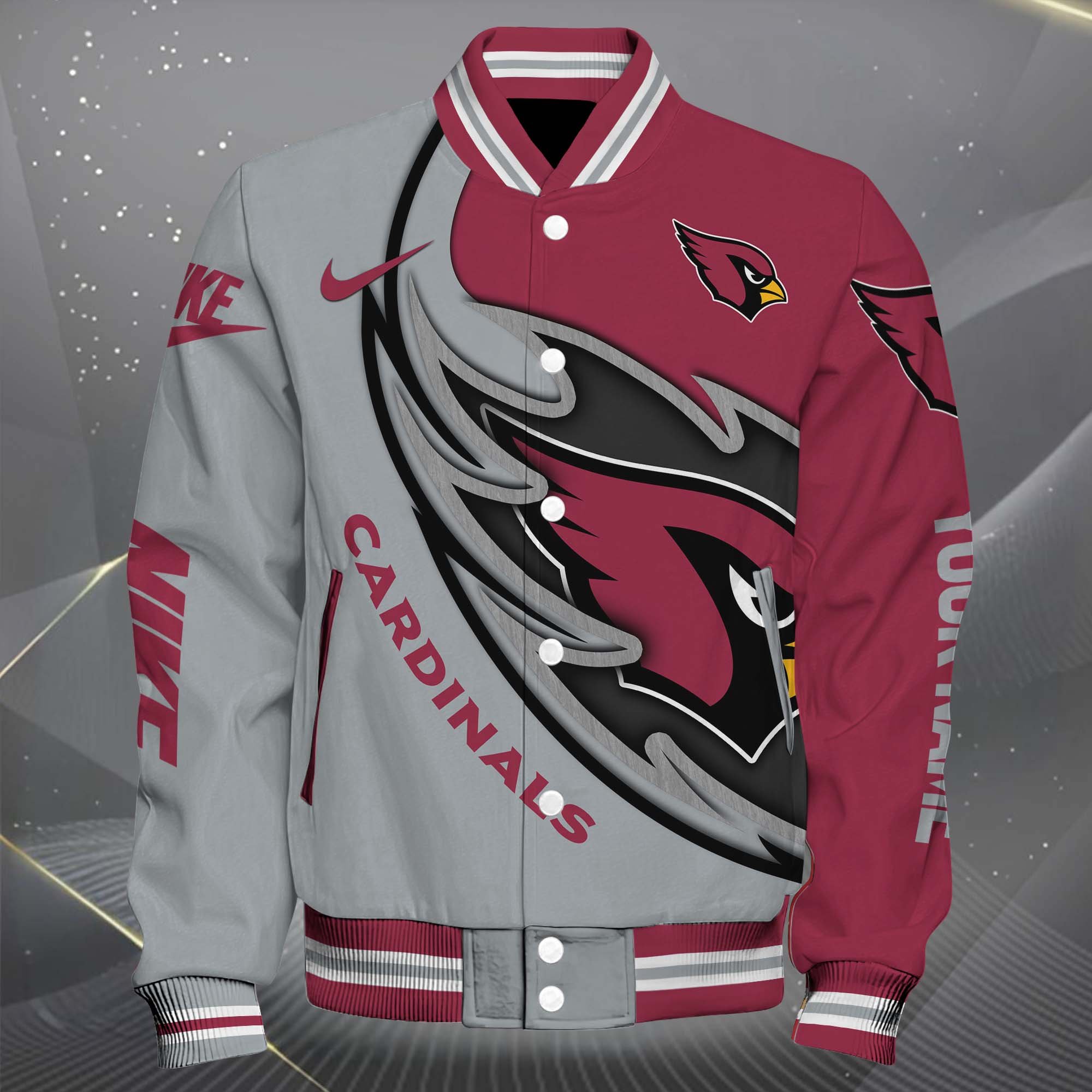 Alternative view of Arizona Cardinals Baseball Jacket, Sport Jacket Custom You Name, FootBall Fan Gifts EHIVM-0102253