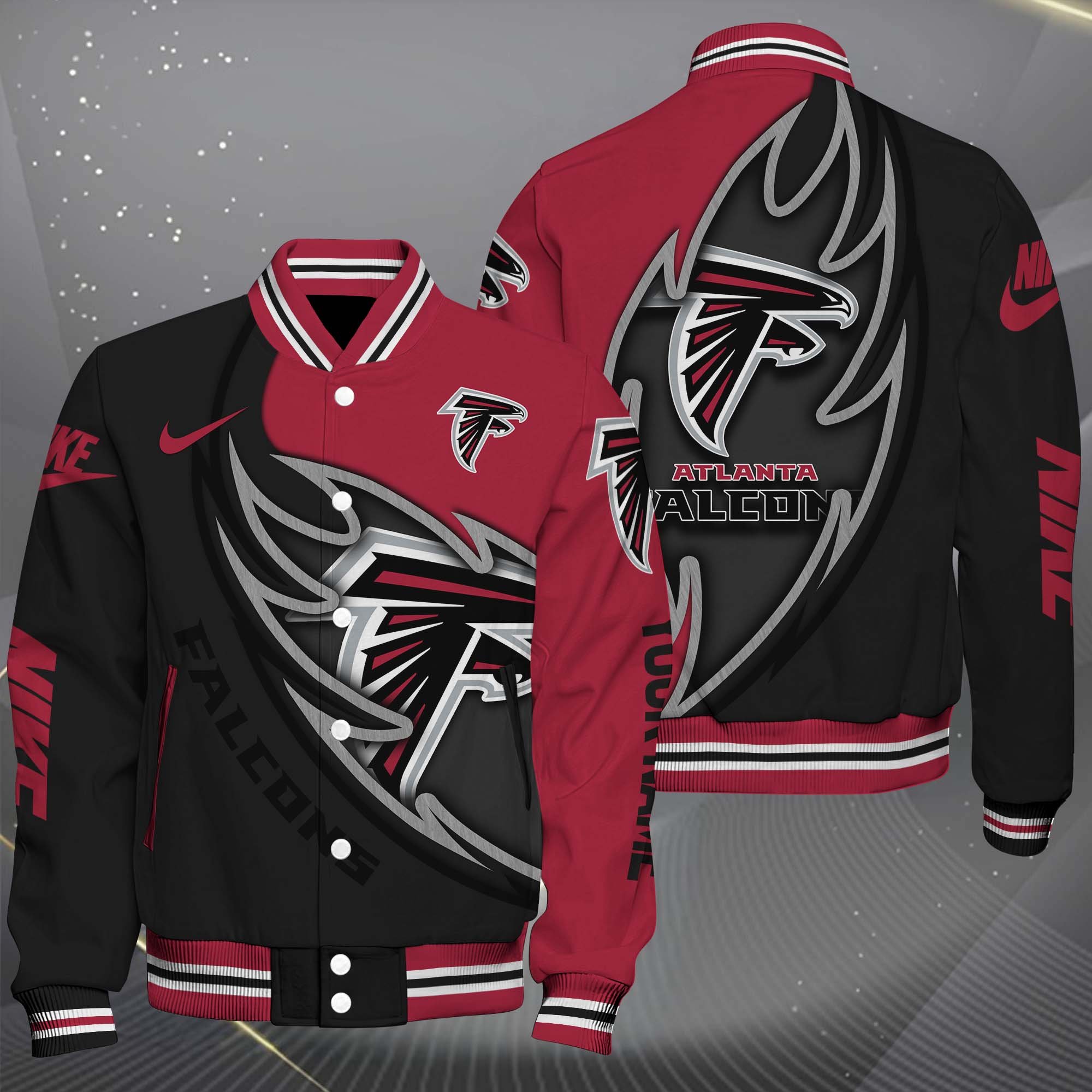 Atlanta Falcons Baseball Jacket, Sport Jacket Custom You Name, FootBall Fan Gifts EHIVM-0102253