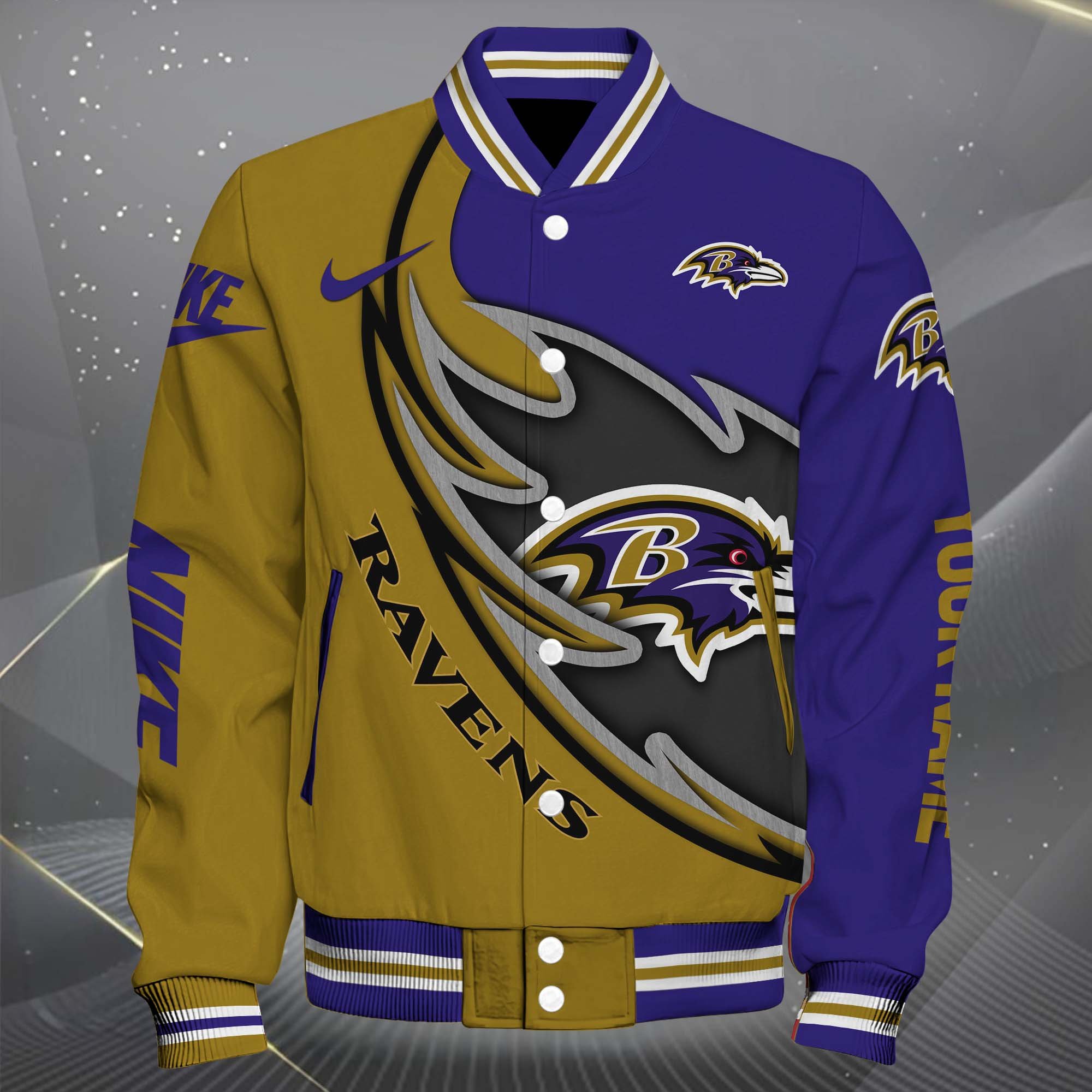 Alternative view of Baltimore Ravens Baseball Jacket, Sport Jacket Custom You Name, FootBall Fan Gifts EHIVM-0102253