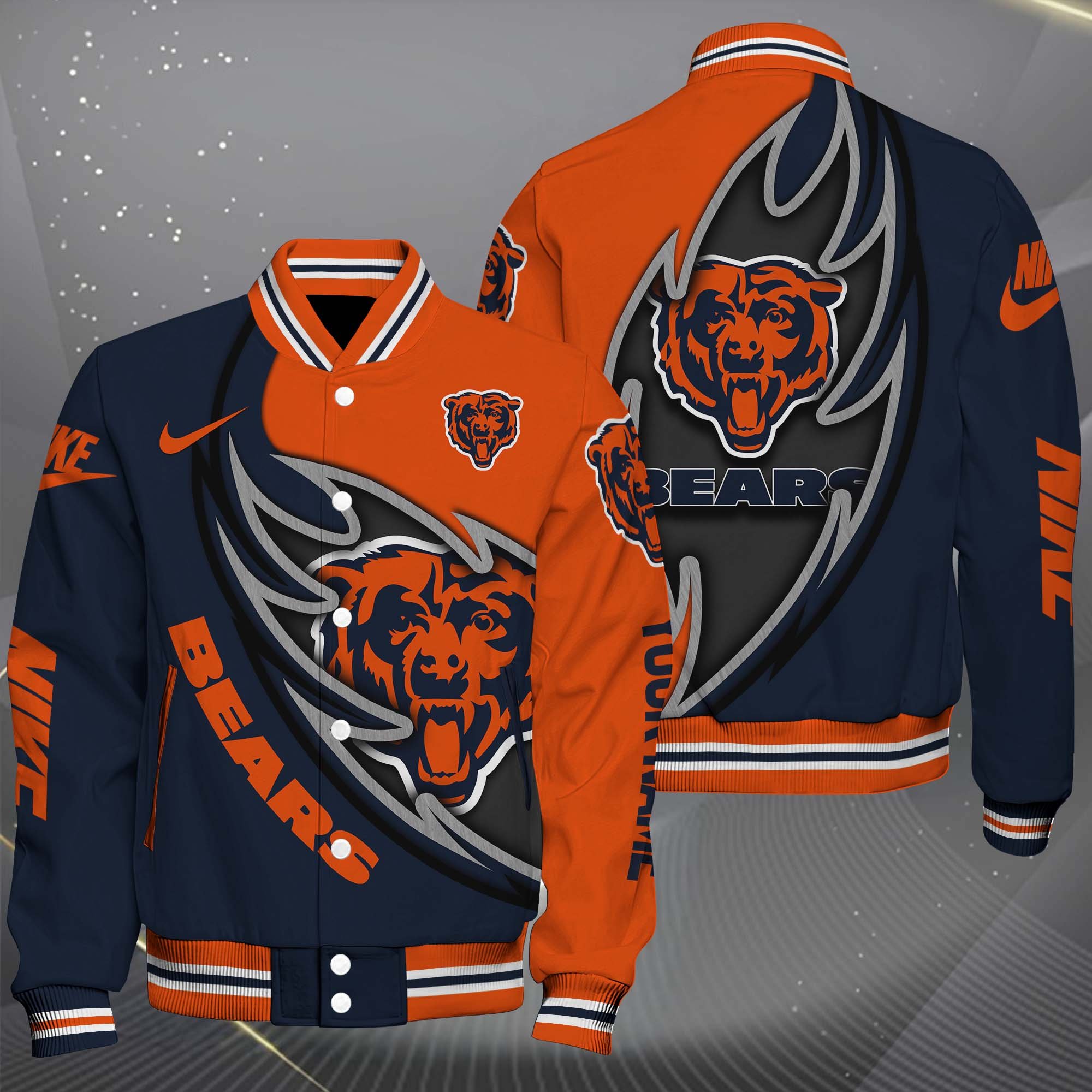 Chicago Bears Baseball Jacket, Sport Jacket Custom You Name, FootBall Fan Gifts EHIVM-0102253
