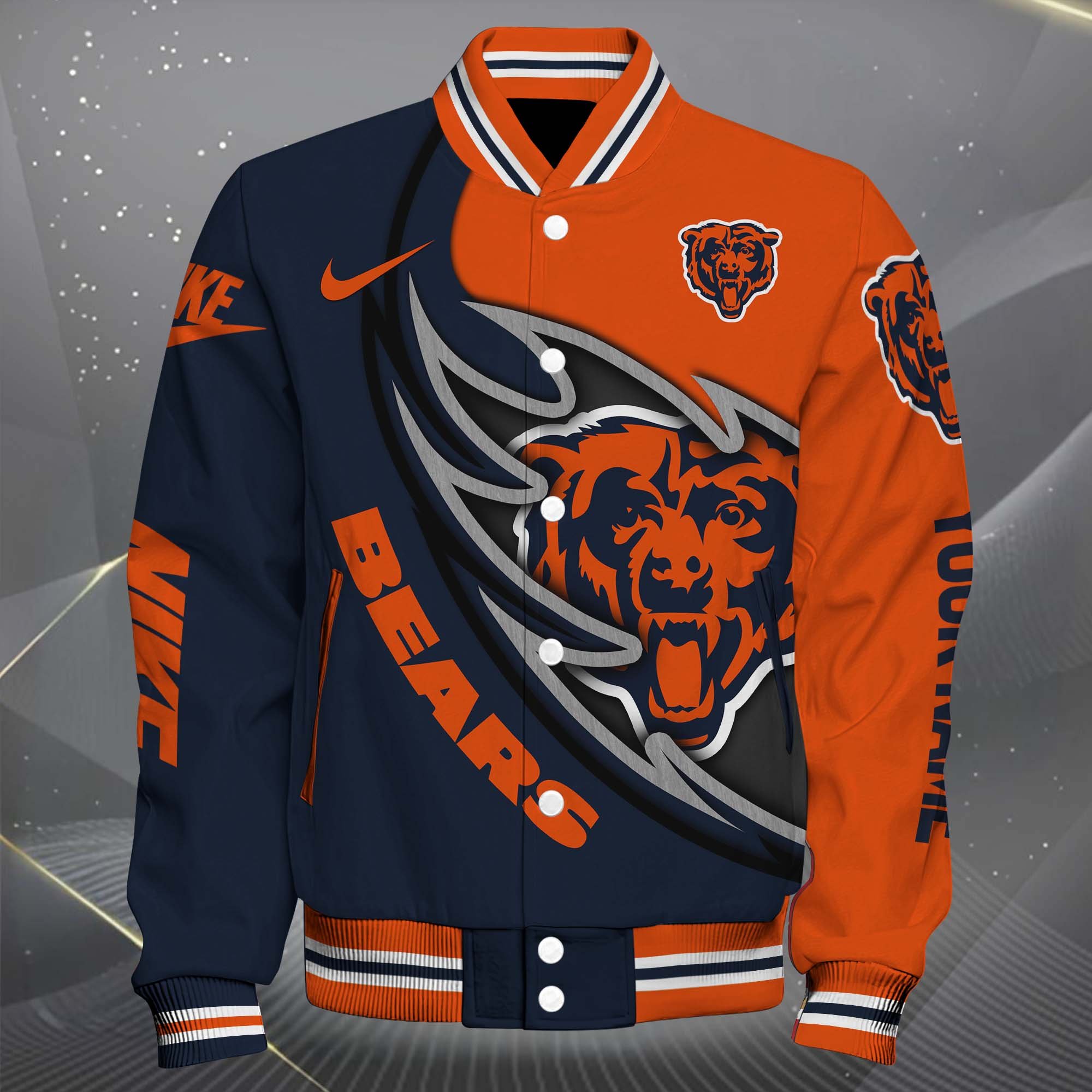 Alternative view of Chicago Bears Baseball Jacket, Sport Jacket Custom You Name, FootBall Fan Gifts EHIVM-0102253