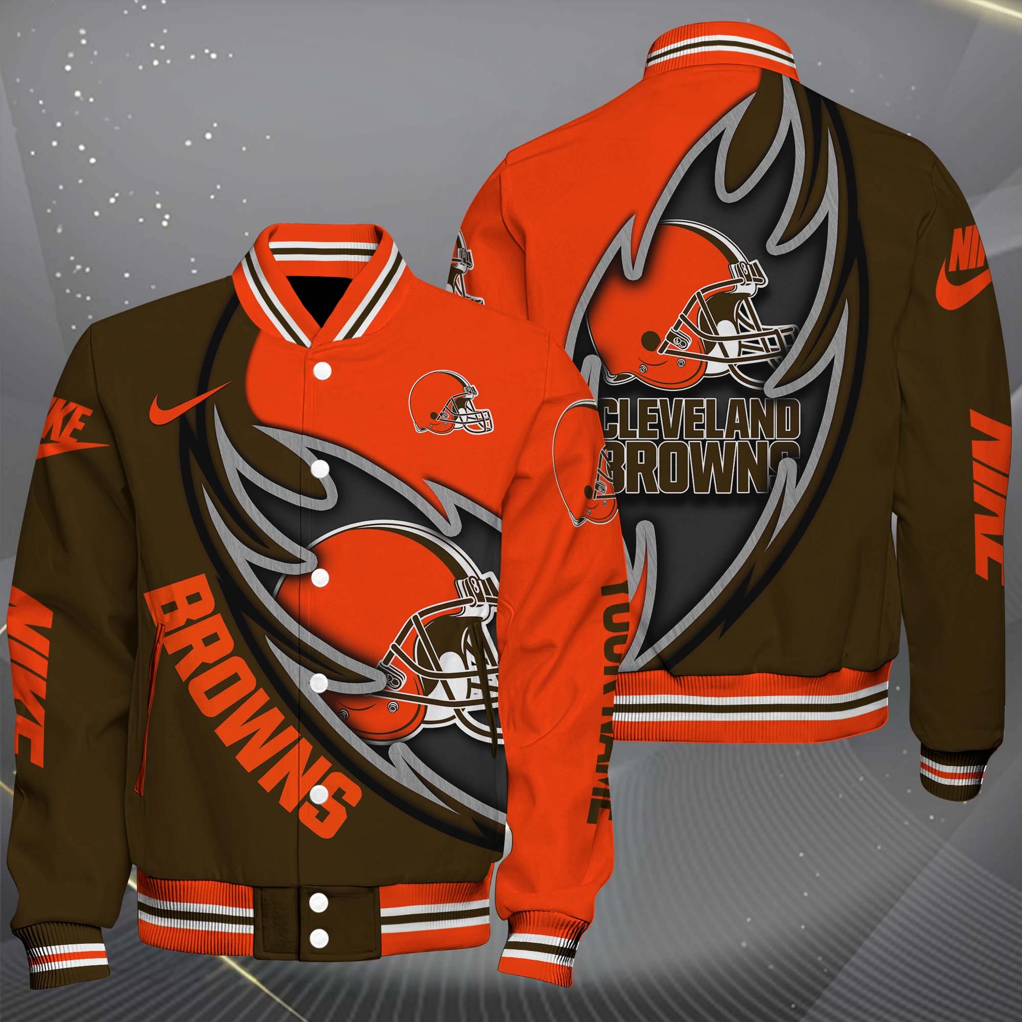 Cleveland Browns Baseball Jacket, Sport Jacket Custom You Name, FootBall Fan Gifts EHIVM-0102253