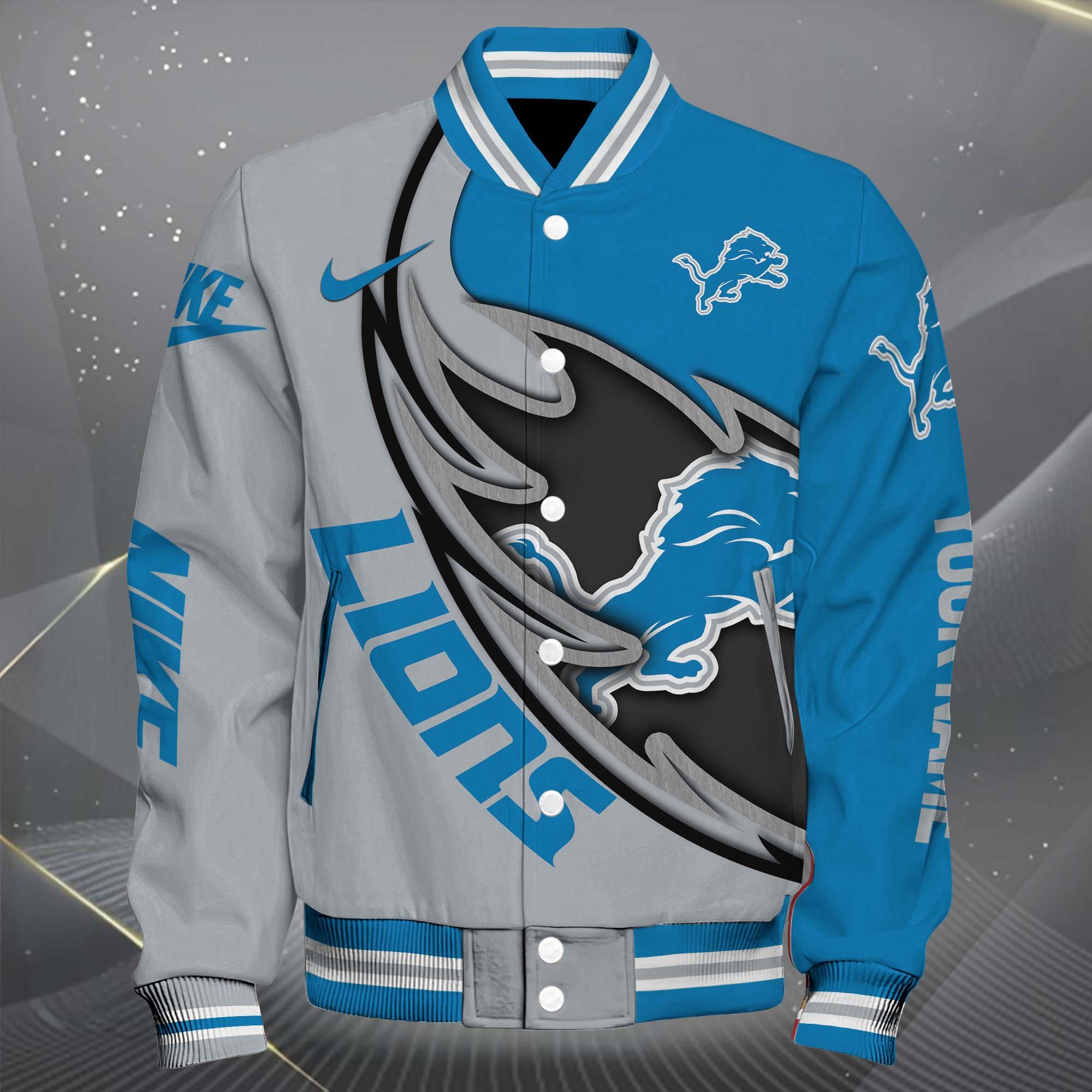 Alternative view of Detroit Lions Baseball Jacket, Sport Jacket Custom You Name, FootBall Fan Gifts EHIVM-0102253
