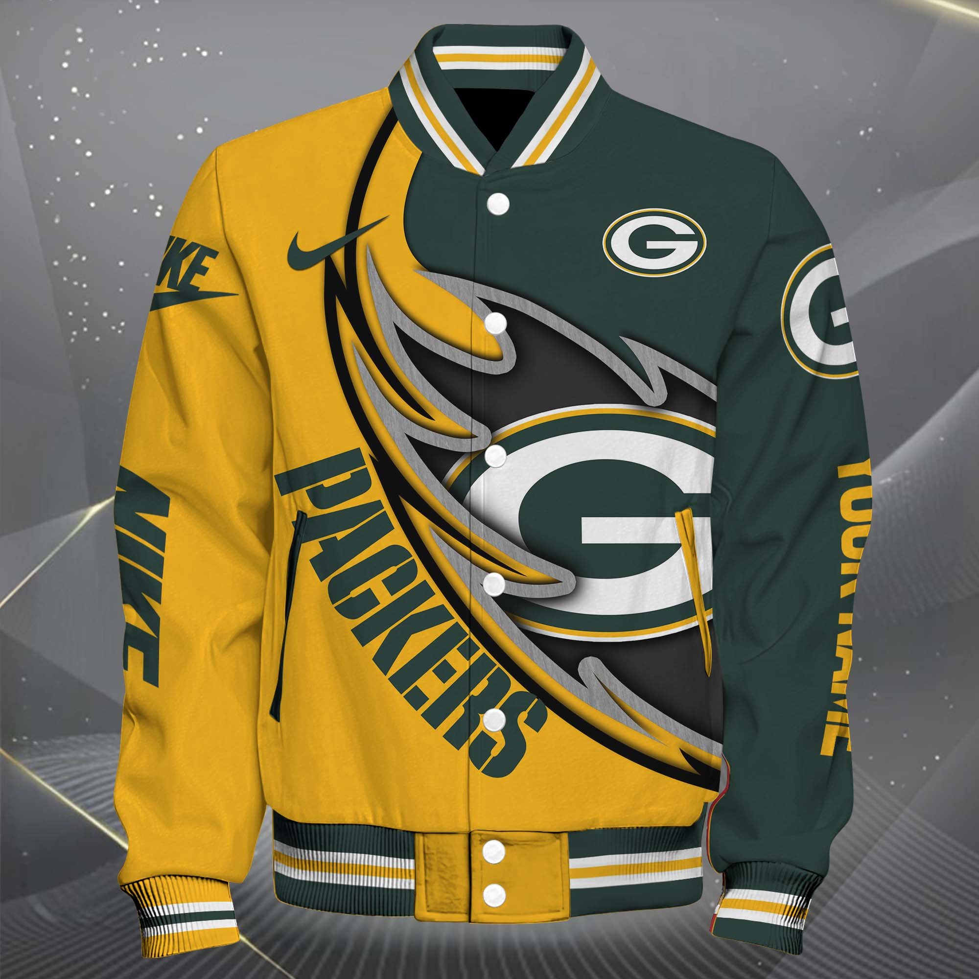 Alternative view of Green Bay Packers Baseball Jacket, Sport Jacket Custom You Name, FootBall Fan Gifts EHIVM-0102253