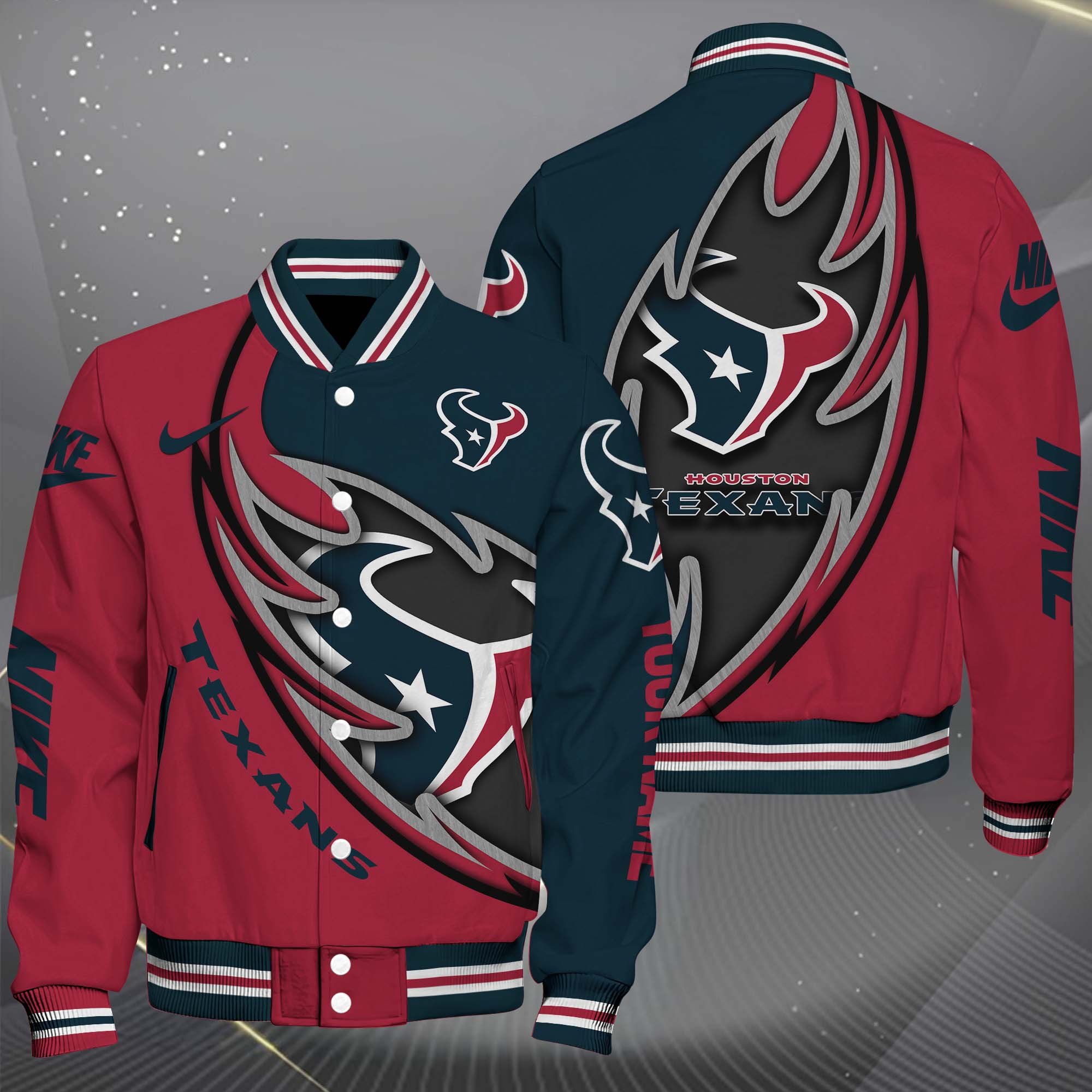 Houston Texans Baseball Jacket, Sport Jacket Custom You Name, FootBall Fan Gifts EHIVM-0102253