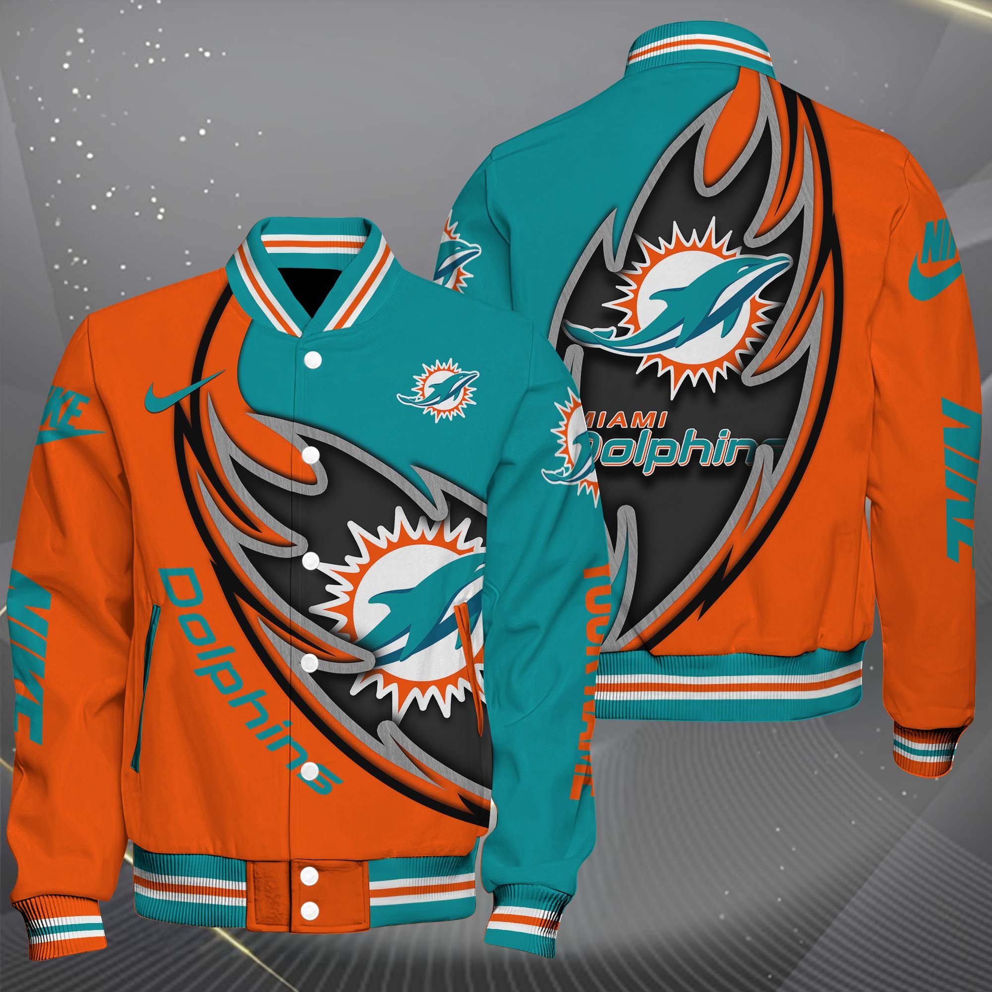 Miami Dolphins Baseball Jacket, Sport Jacket Custom You Name, FootBall Fan Gifts EHIVM-0102253