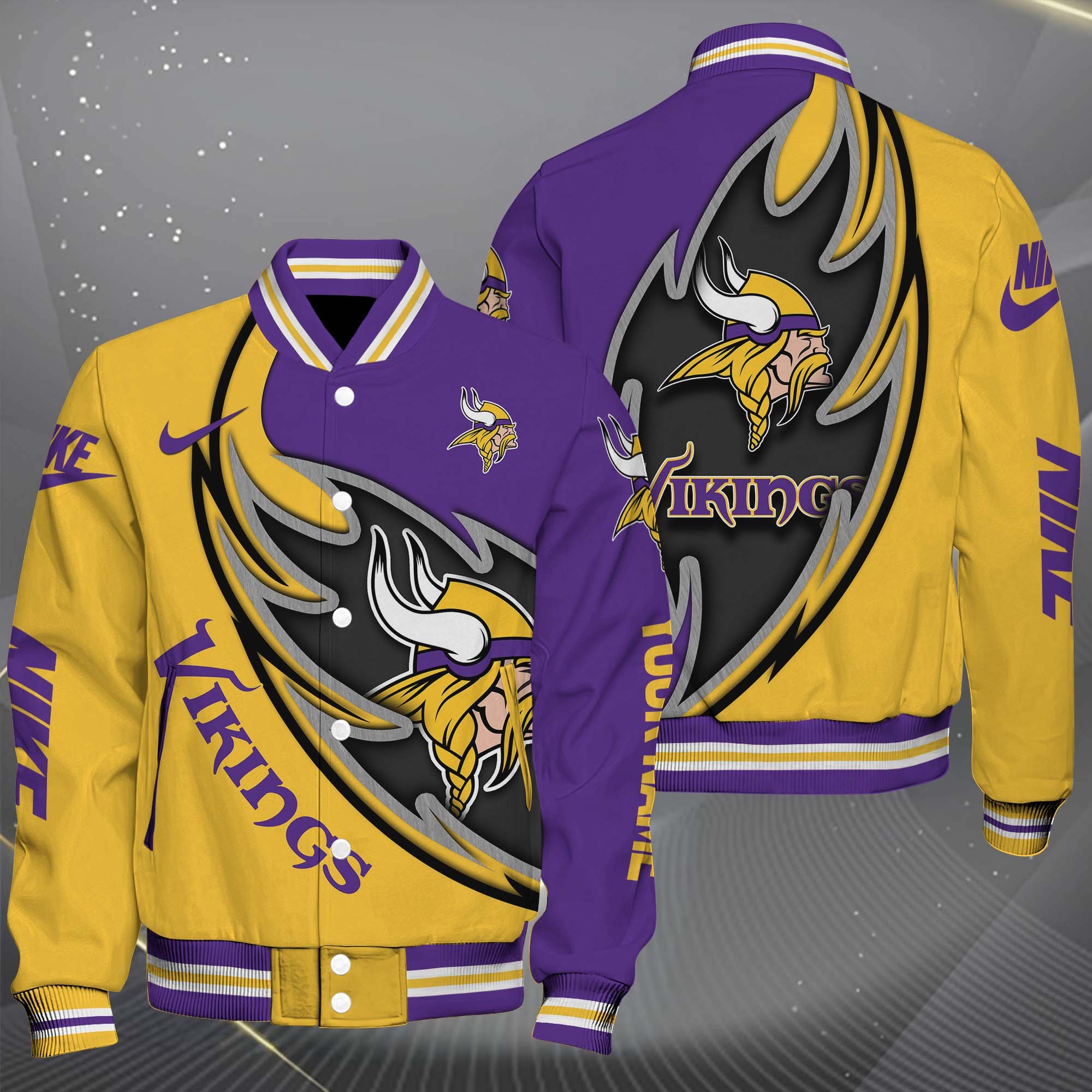 Minnesota Vikings Baseball Jacket, Sport Jacket Custom You Name, FootBall Fan Gifts EHIVM-0102253