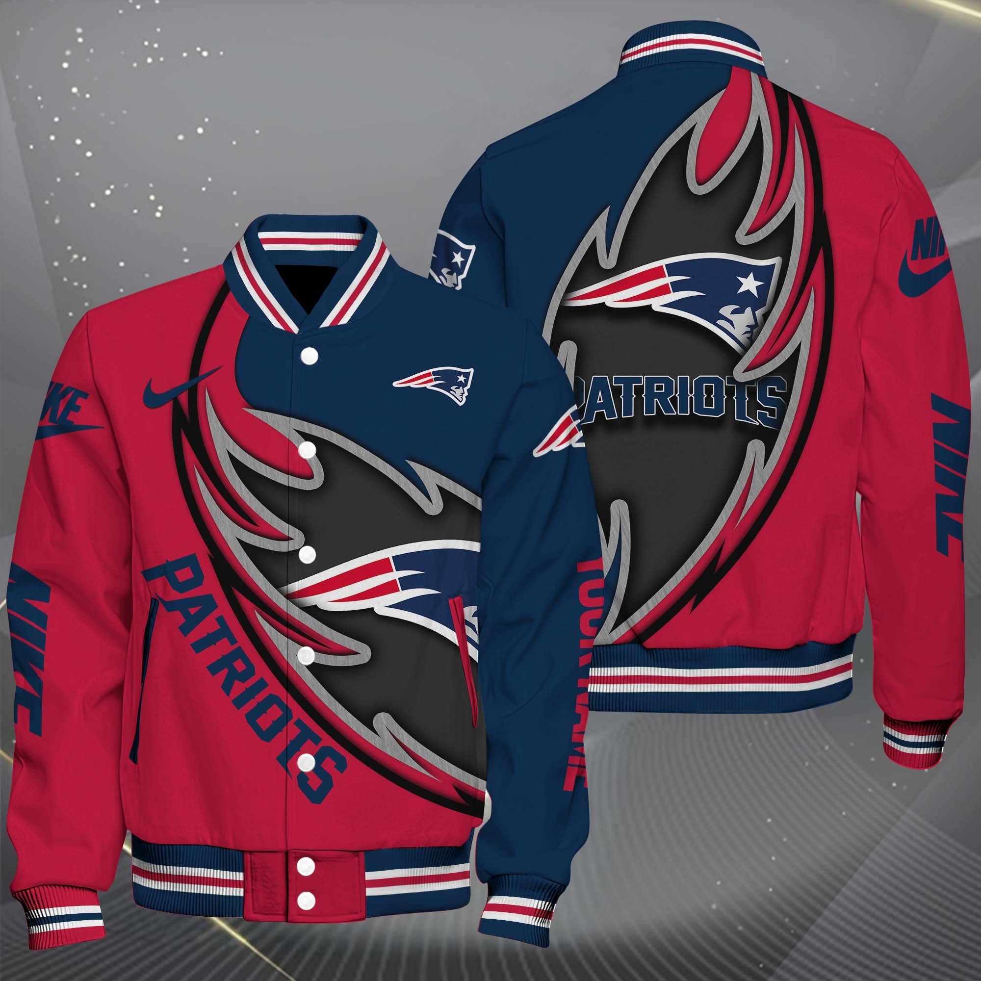 New England Patriots Baseball Jacket, Sport Jacket Custom You Name, FootBall Fan Gifts EHIVM-0102253