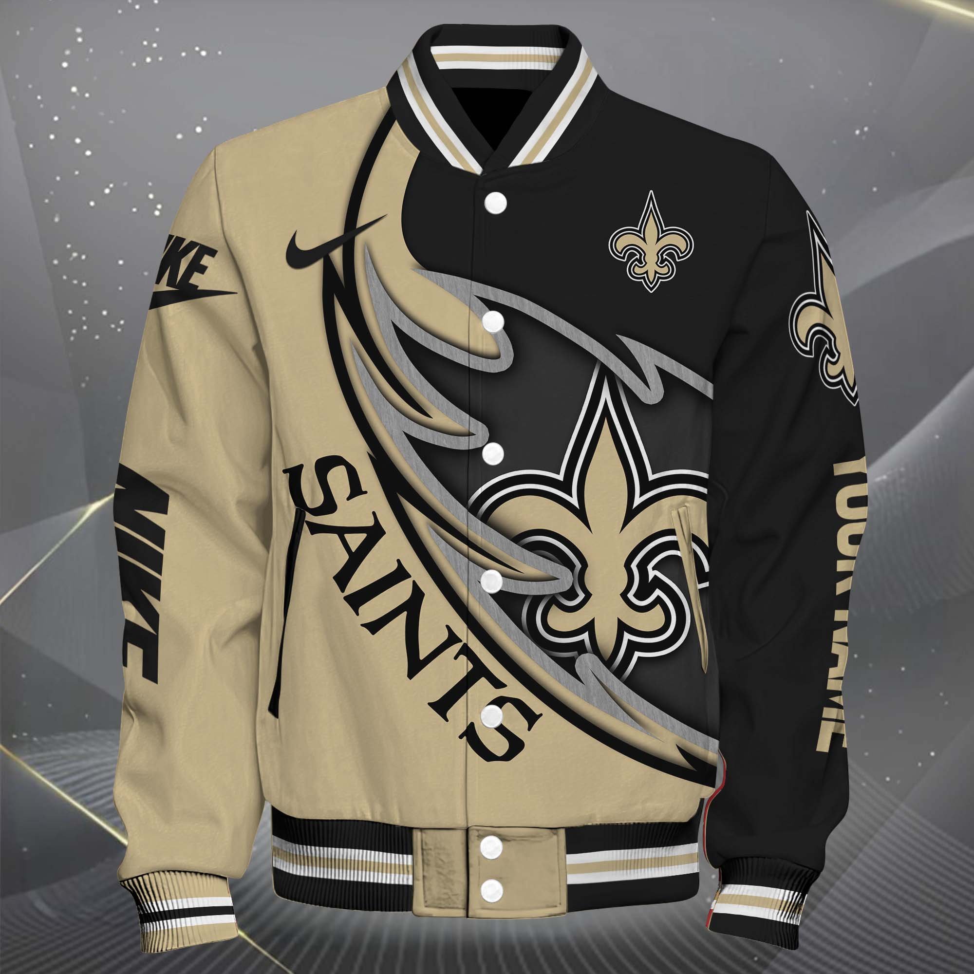 Alternative view of New Orleans Saints Baseball Jacket, Sport Jacket Custom You Name, FootBall Fan Gifts EHIVM-0102253