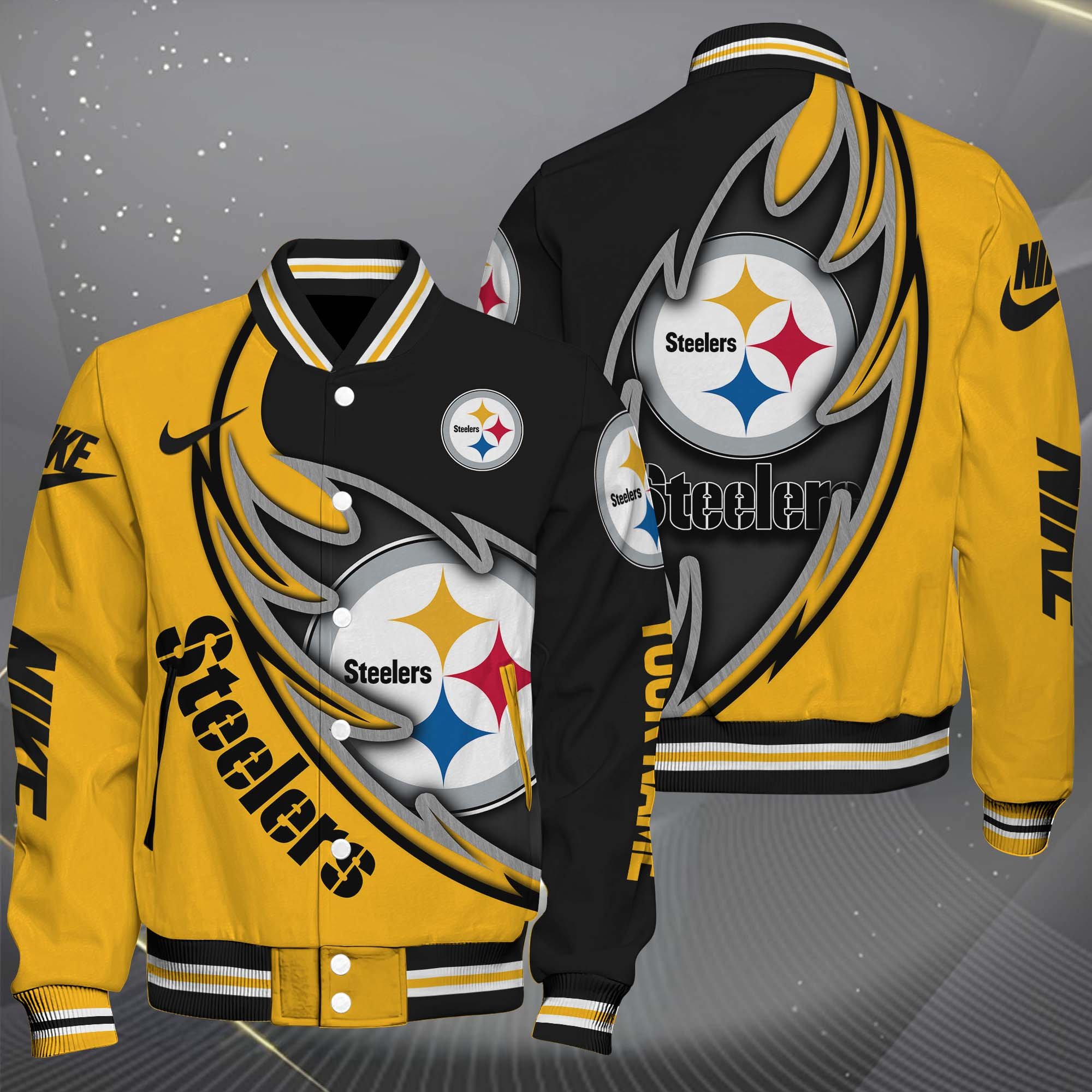 Pittsburgh Steelers Baseball Jacket, Sport Jacket Custom You Name, FootBall Fan Gifts EHIVM-0102253