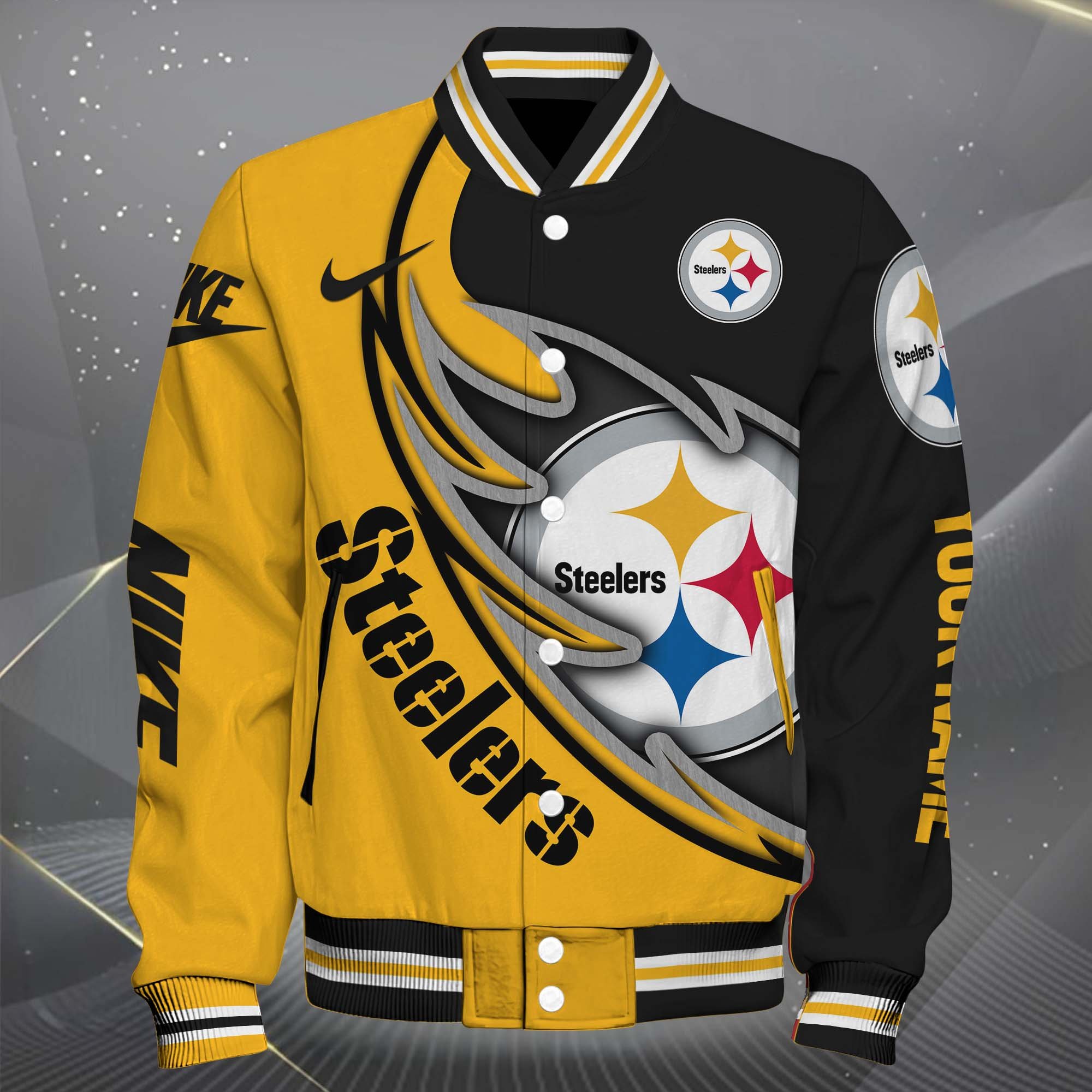 Alternative view of Pittsburgh Steelers Baseball Jacket, Sport Jacket Custom You Name, FootBall Fan Gifts EHIVM-0102253