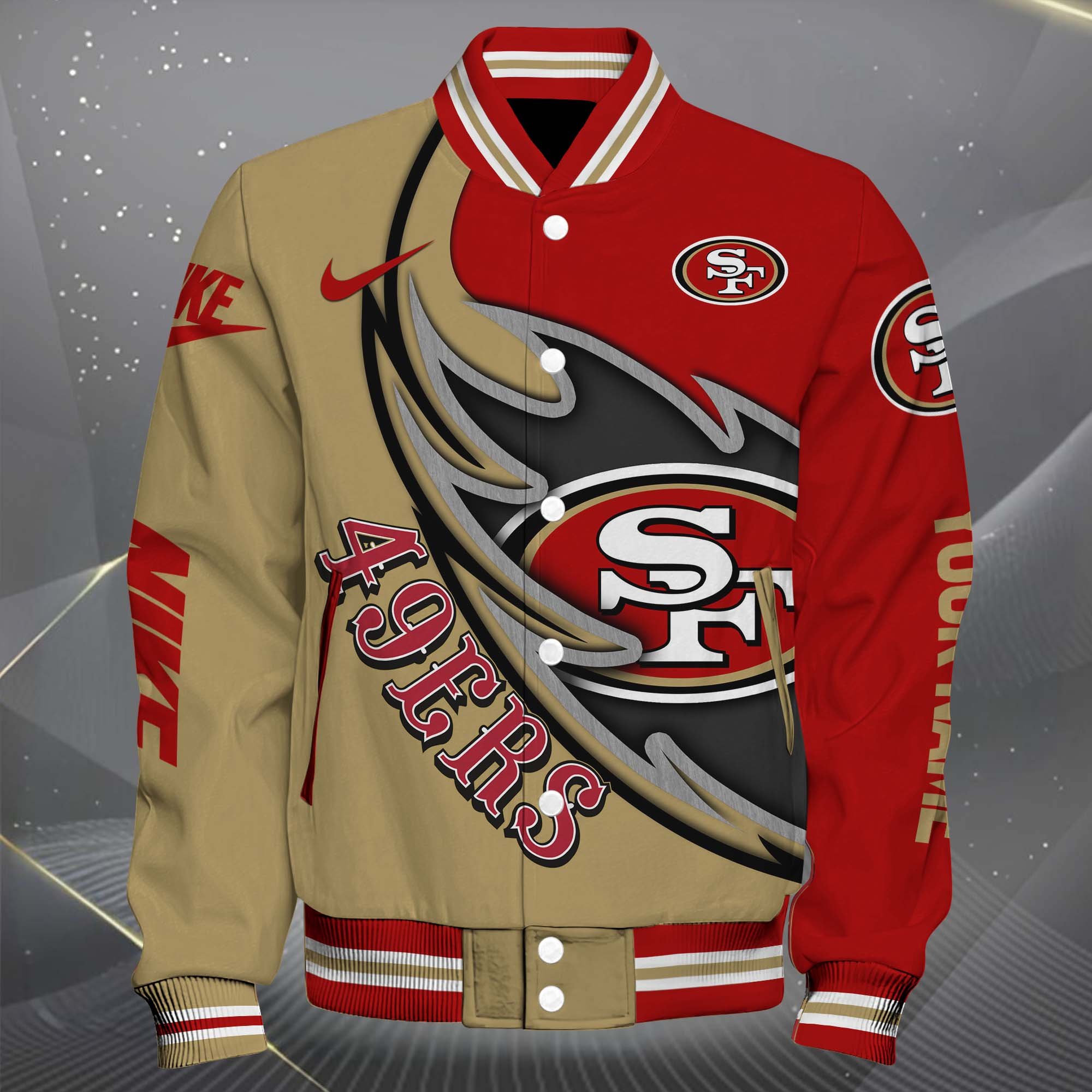 Alternative view of San Francisco 49ers Baseball Jacket, Sport Jacket Custom You Name, FootBall Fan Gifts EHIVM-0102253