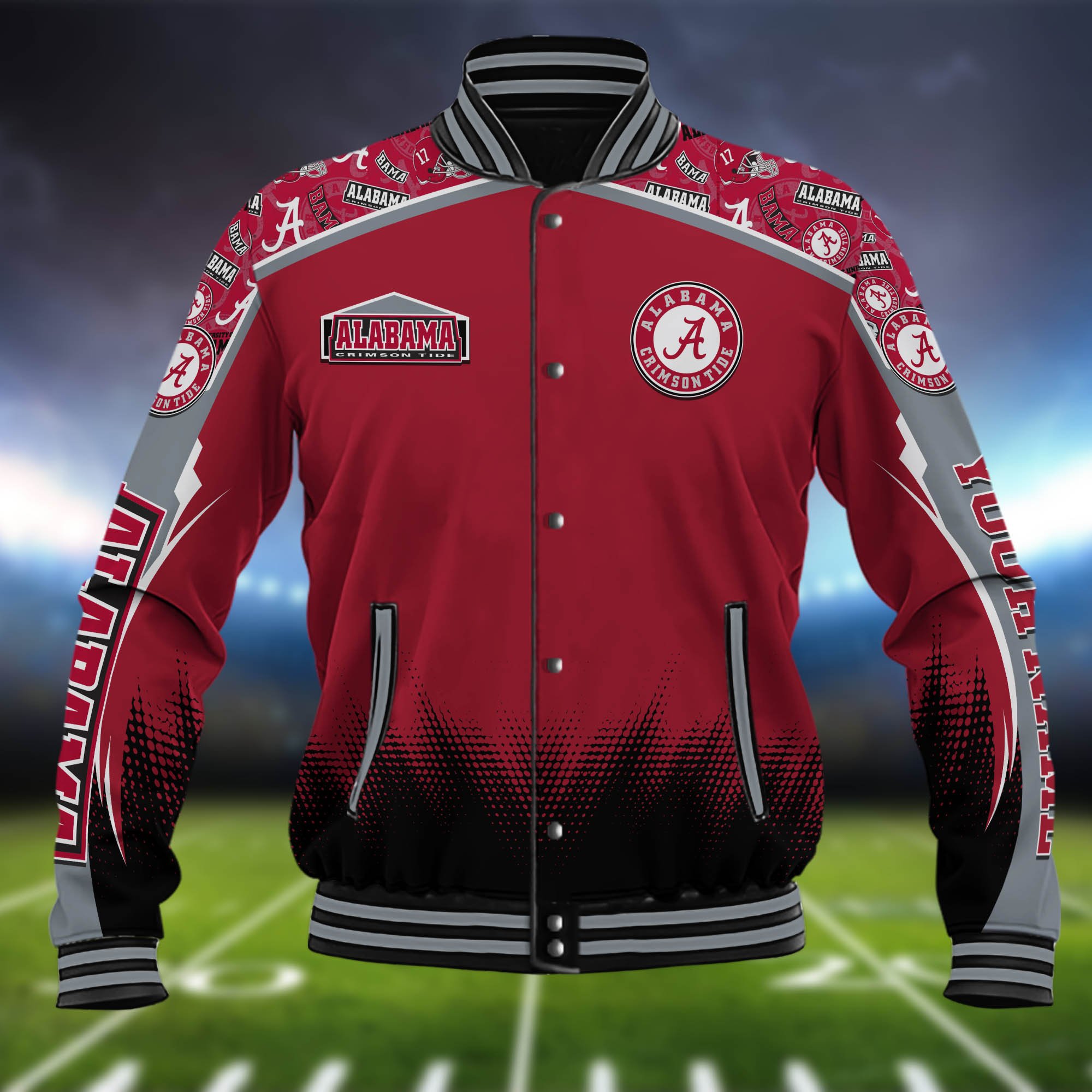 Alternative view of Alabama Crimson Tide Baseball Jacket Custom Name, Sport Team Jacket, Sport Gifts ETHY-0115485A