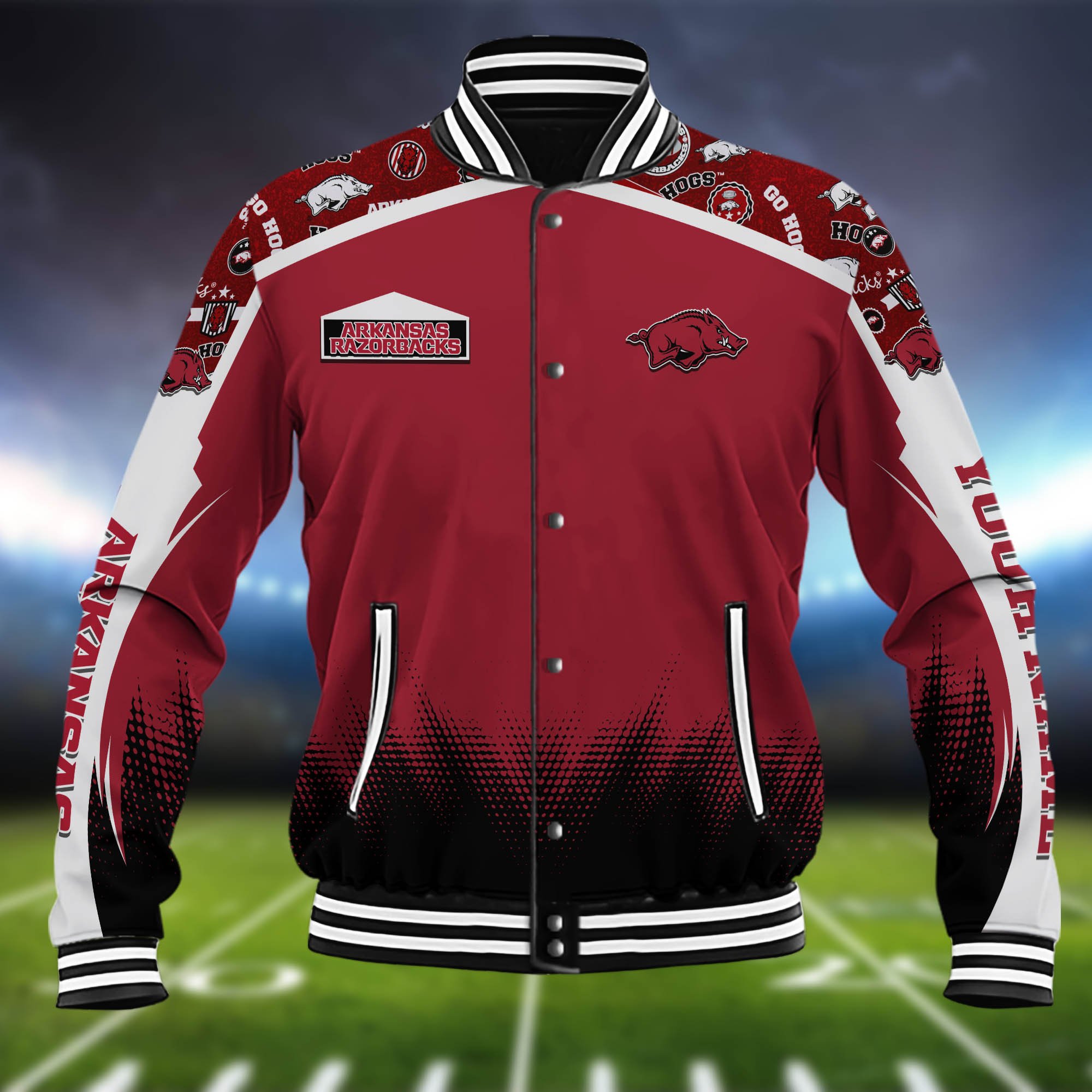 Alternative view of Arkansas Razorbacks Baseball Jacket Custom Name, Sport Team Jacket, Sport Gifts ETHY-0115485A
