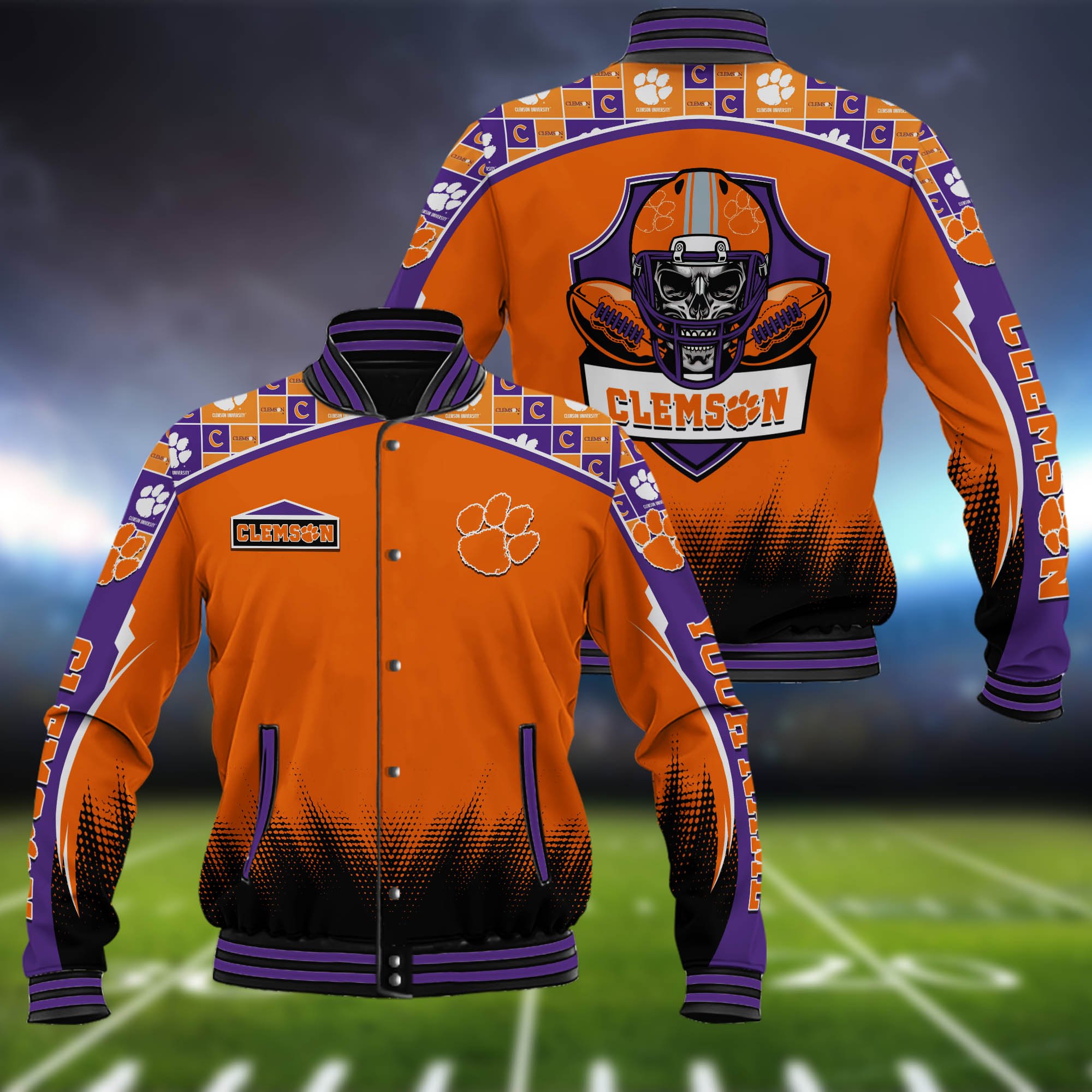 Clemson Tigers Baseball Jacket Custom Name, Sport Team Jacket, Sport Gifts ETHY-0115485A