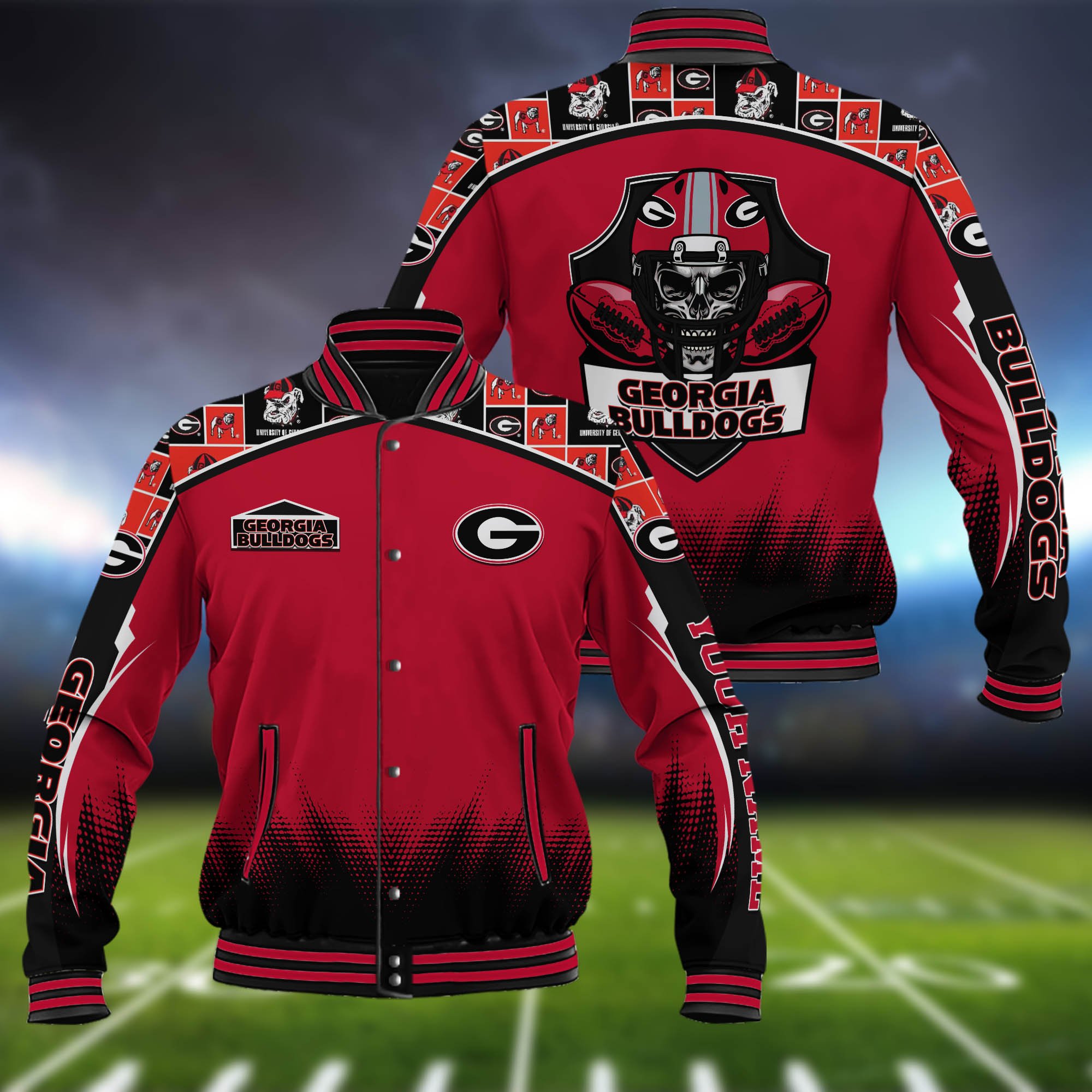Georgia Bulldogs Baseball Jacket Custom Name, Sport Team Jacket, Sport Gifts ETHY-0115485A