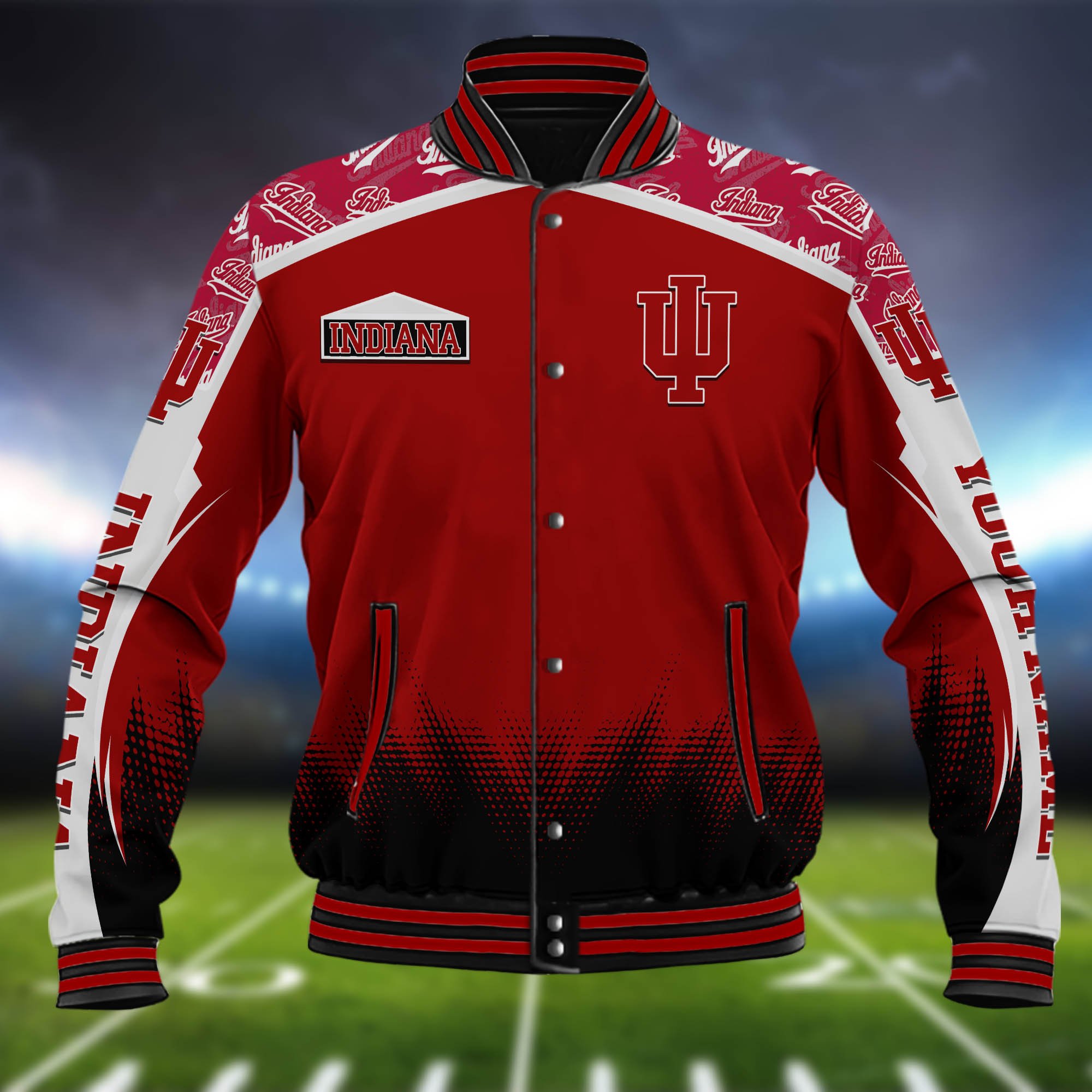 Alternative view of Indiana Hoosiers Baseball Jacket Custom Name, Sport Team Jacket, Sport Gifts ETHY-0115485A