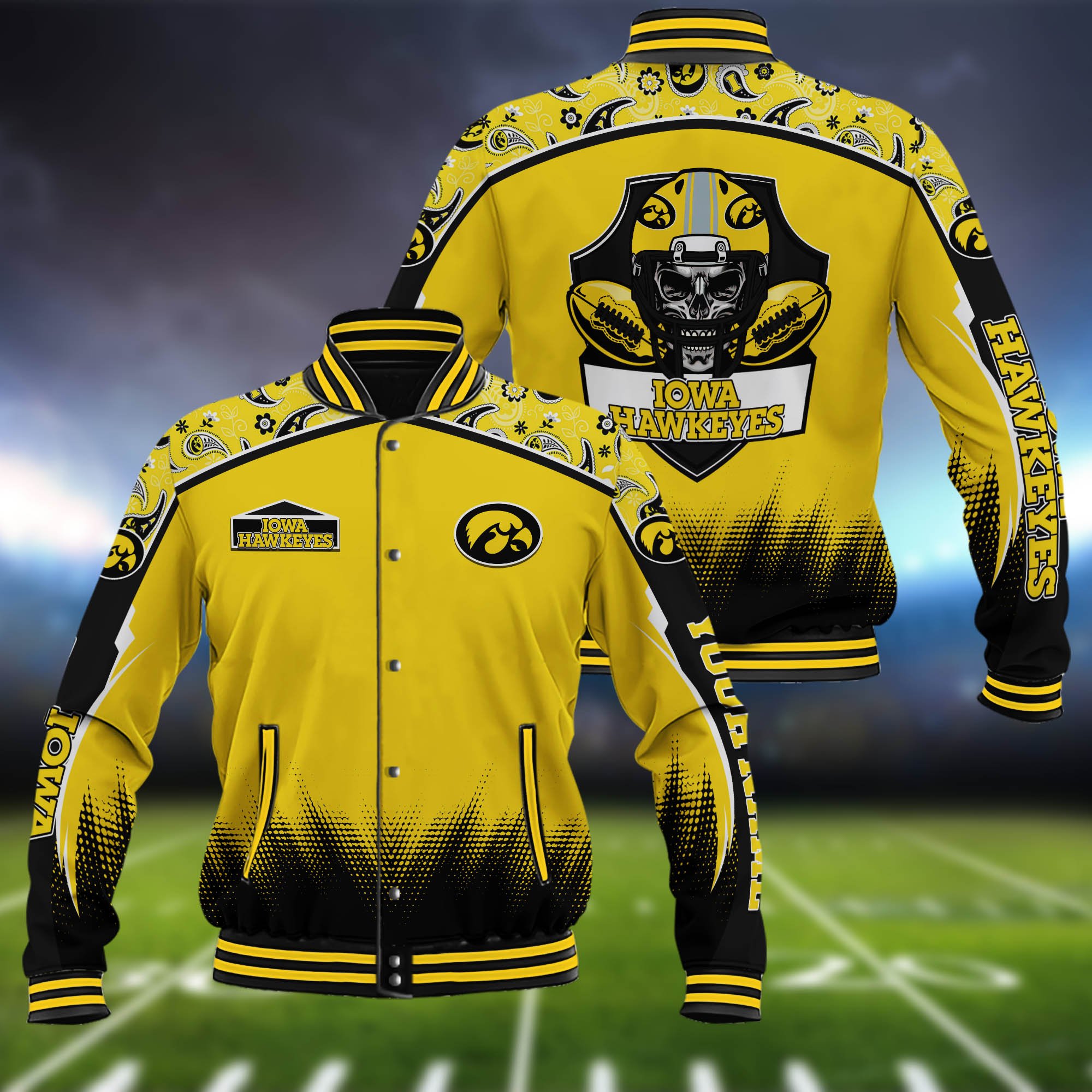 Iowa Hawkeyes Baseball Jacket Custom Name, Sport Team Jacket, Sport Gifts ETHY-0115485A