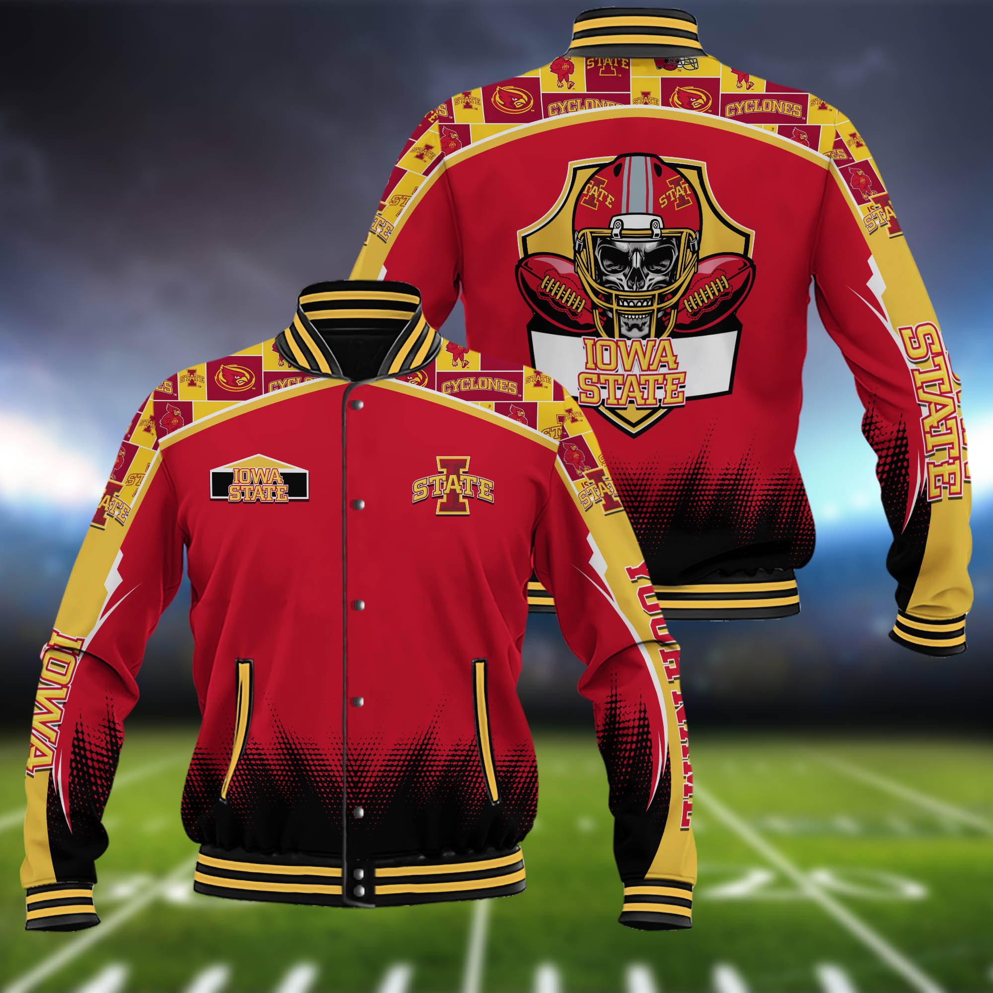 Iowa State Cyclones Baseball Jacket Custom Name, Sport Team Jacket, Sport Gifts ETHY-0115485A