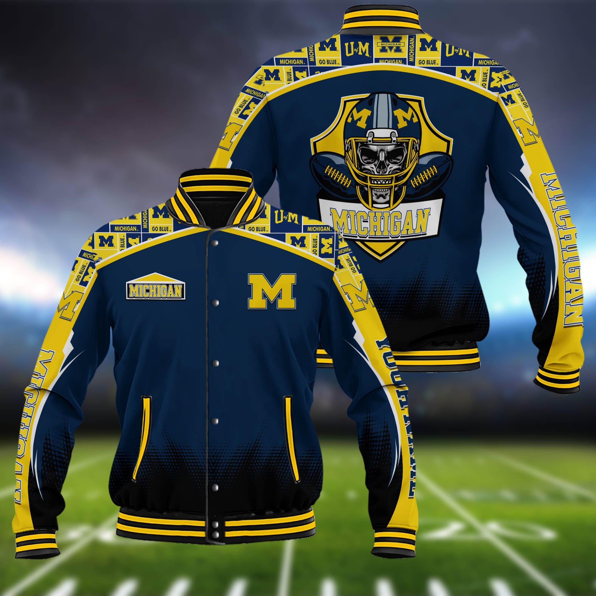 Michigan Wolverines Baseball Jacket Custom Name, Sport Team Jacket, Sport Gifts ETHY-0115485A