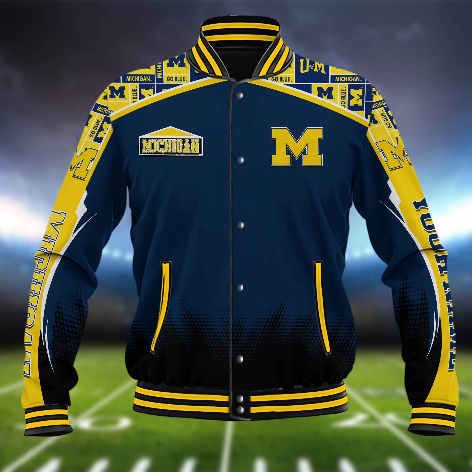Alternative view of Michigan Wolverines Baseball Jacket Custom Name, Sport Team Jacket, Sport Gifts ETHY-0115485A