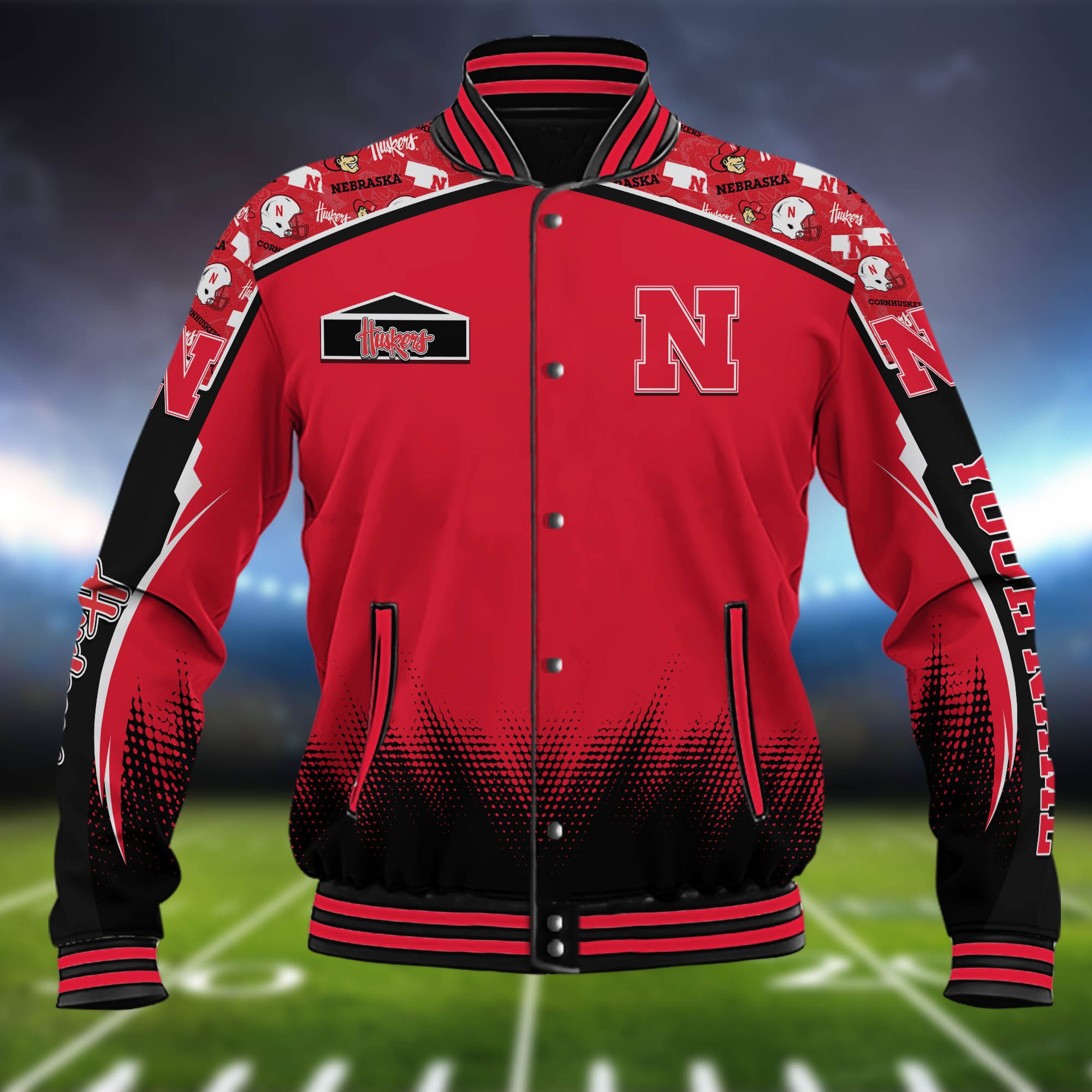 Alternative view of Nebraska Cornhuskers Baseball Jacket Custom Name, Sport Team Jacket, Sport Gifts ETHY-0115485A