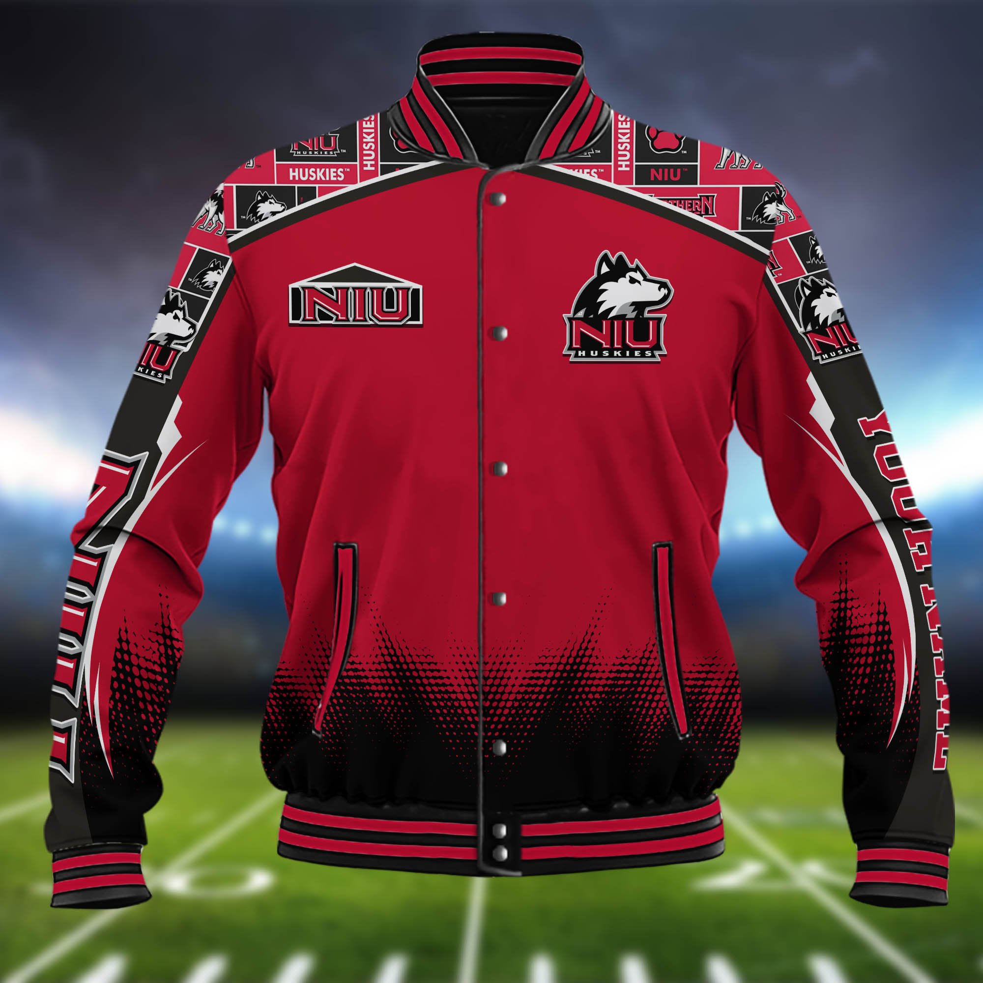 Alternative view of Northern Illinois Huskies Baseball Jacket Custom Name, Sport Team Jacket, Sport Gifts ETHY-0115485A