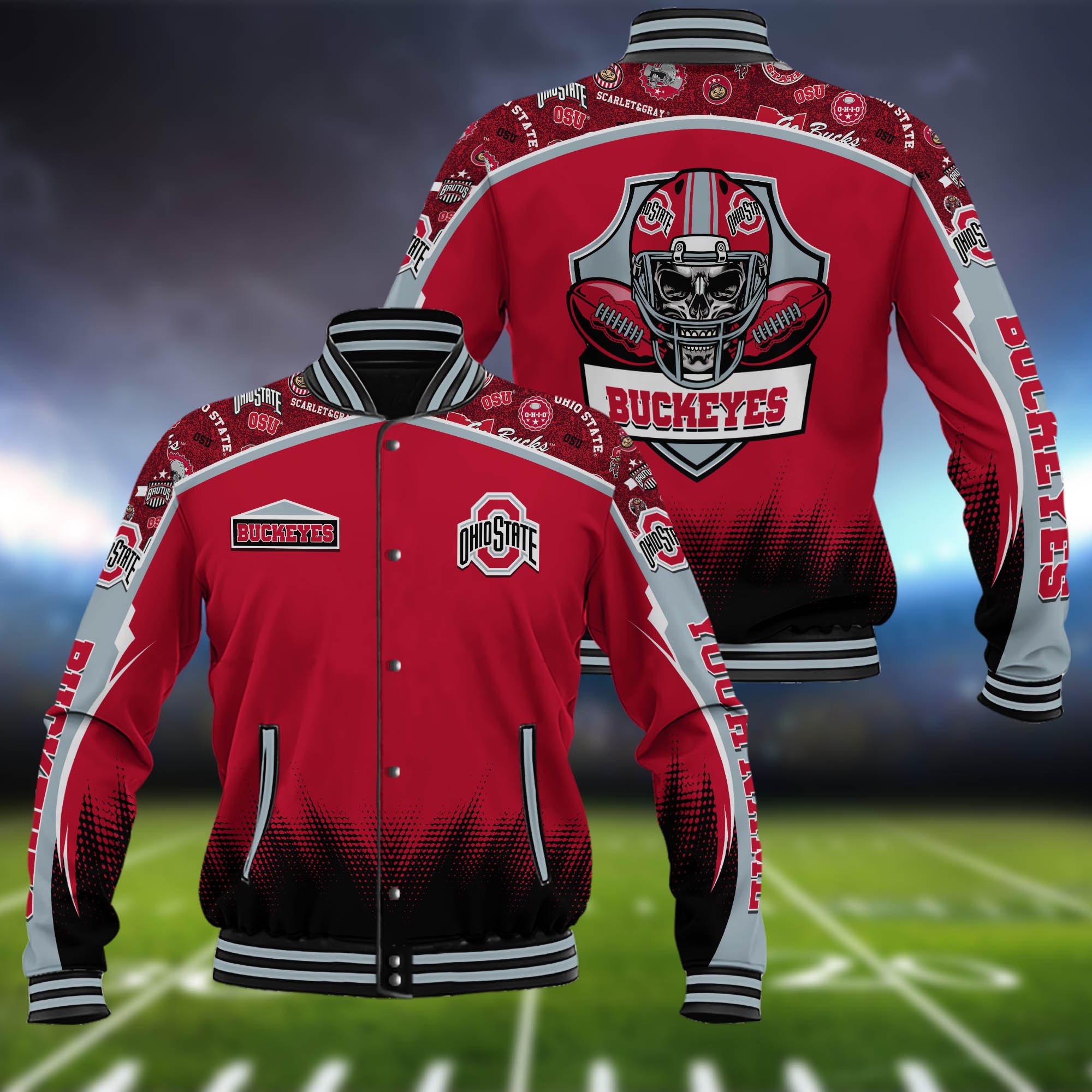Ohio State Buckeyes Baseball Jacket Custom Name, Sport Team Jacket, Sport Gifts ETHY-0115485A
