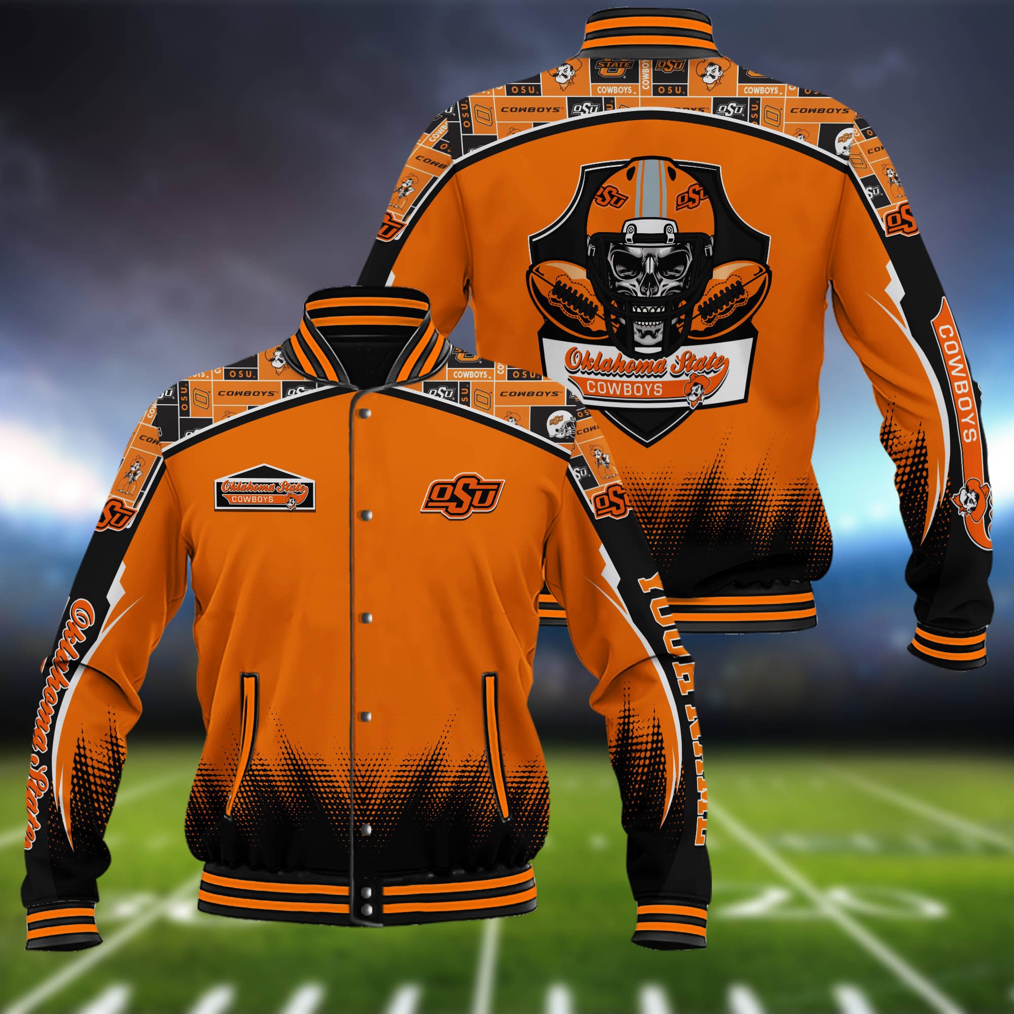 Oklahoma State Cowboys Baseball Jacket Custom Name, Sport Team Jacket, Sport Gifts ETHY-0115485A