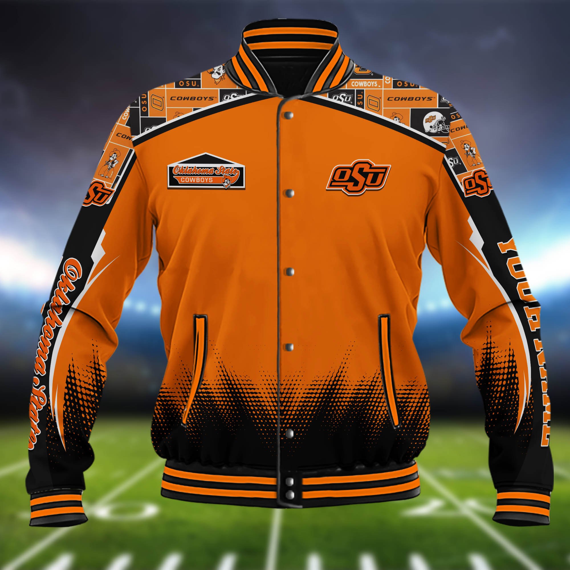 Alternative view of Oklahoma State Cowboys Baseball Jacket Custom Name, Sport Team Jacket, Sport Gifts ETHY-0115485A