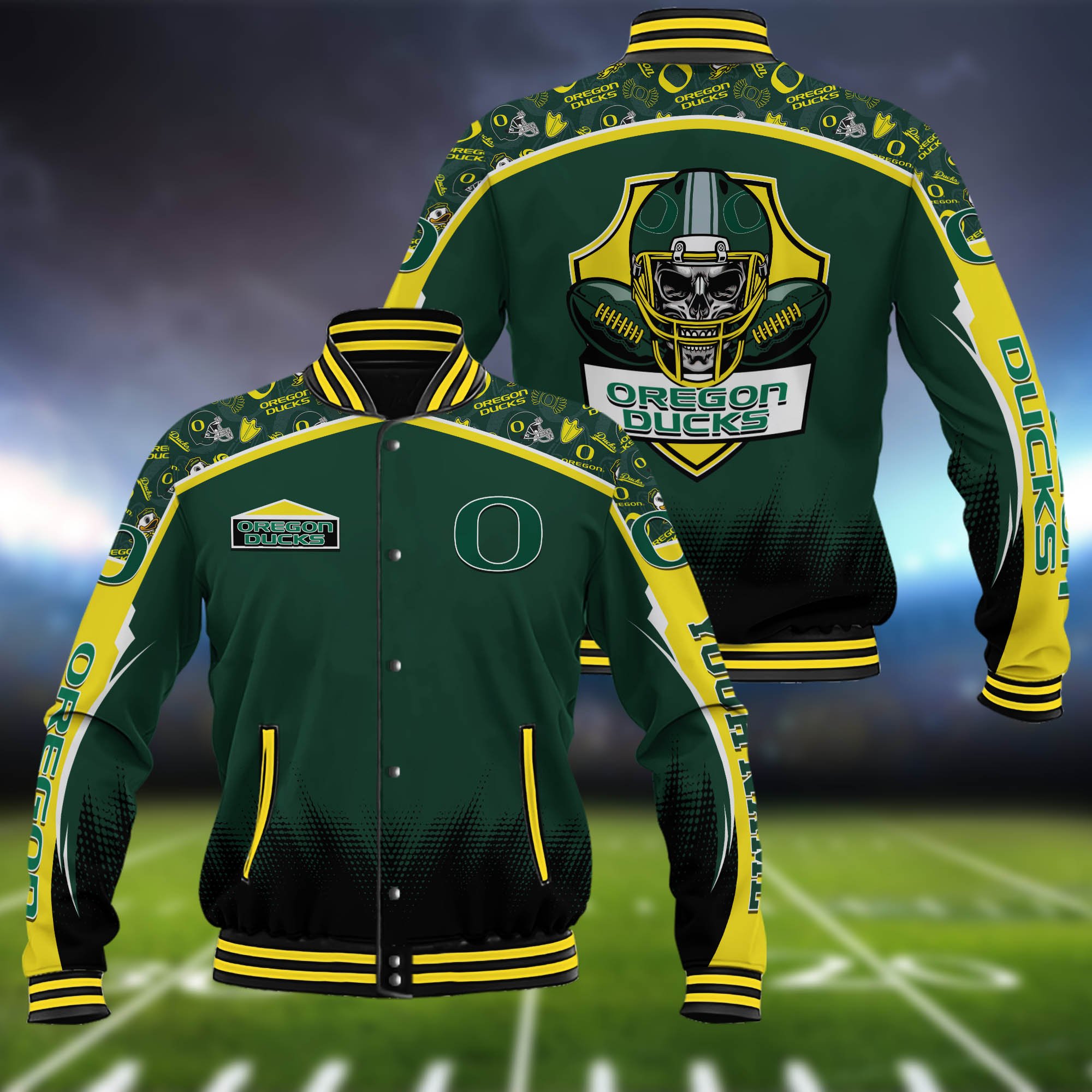 Oregon Ducks Baseball Jacket Custom Name, Sport Team Jacket, Sport Gifts ETHY-0115485A