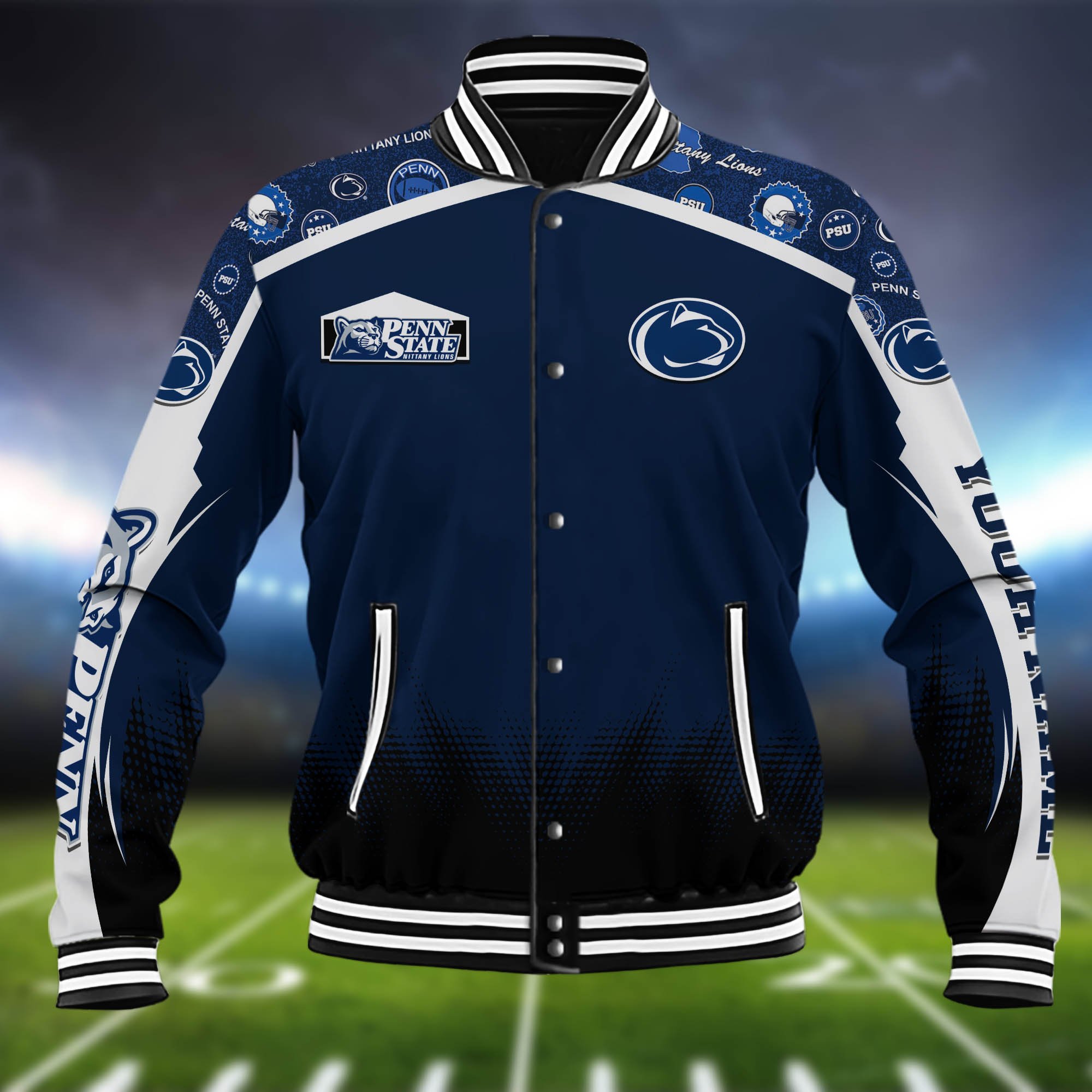 Alternative view of Penn State Nittany Lions Baseball Jacket Custom Name, Sport Team Jacket, Sport Gifts ETHY-0115485A