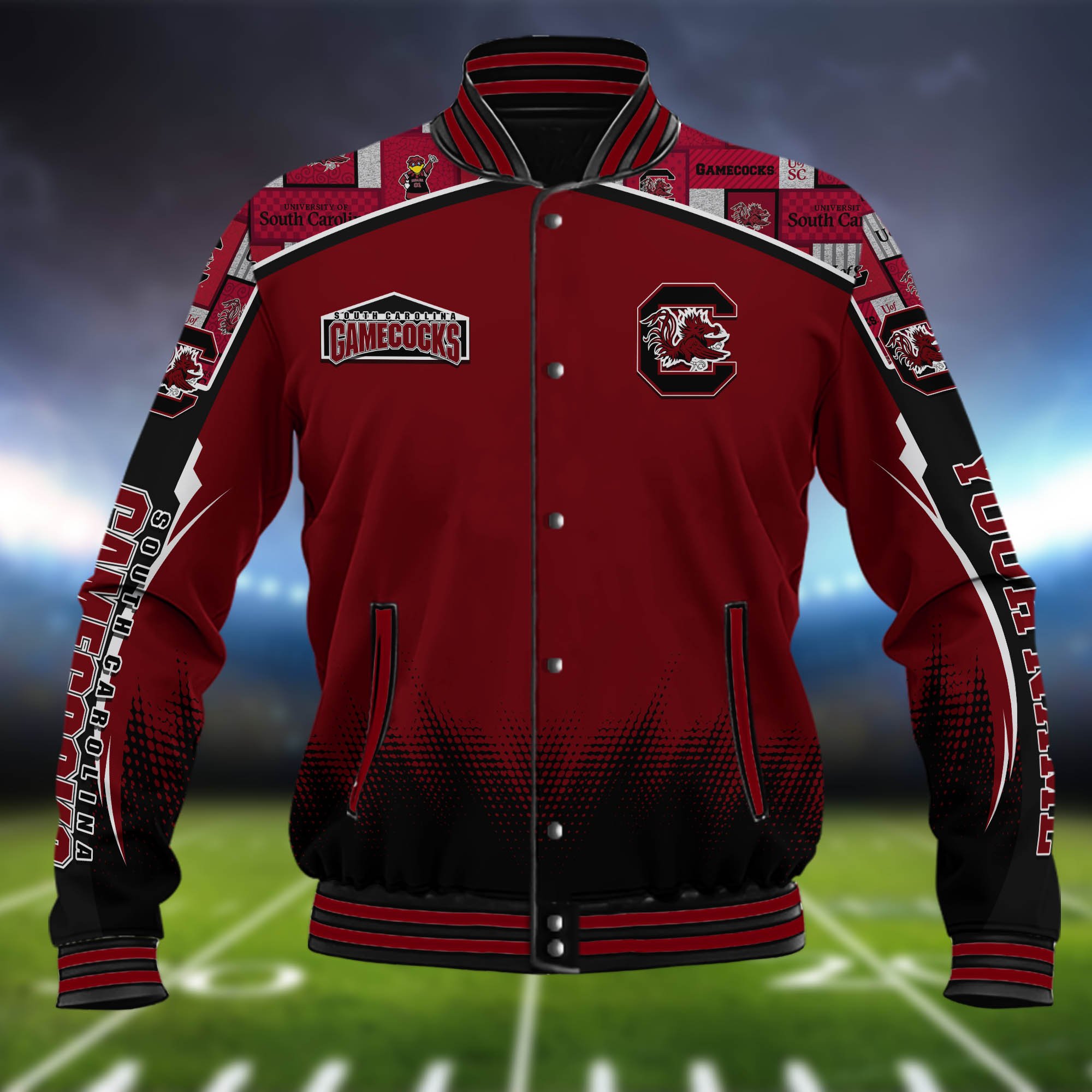 Alternative view of South Carolina Gamecocks Baseball Jacket Custom Name, Sport Team Jacket, Sport Gifts ETHY-0115485A