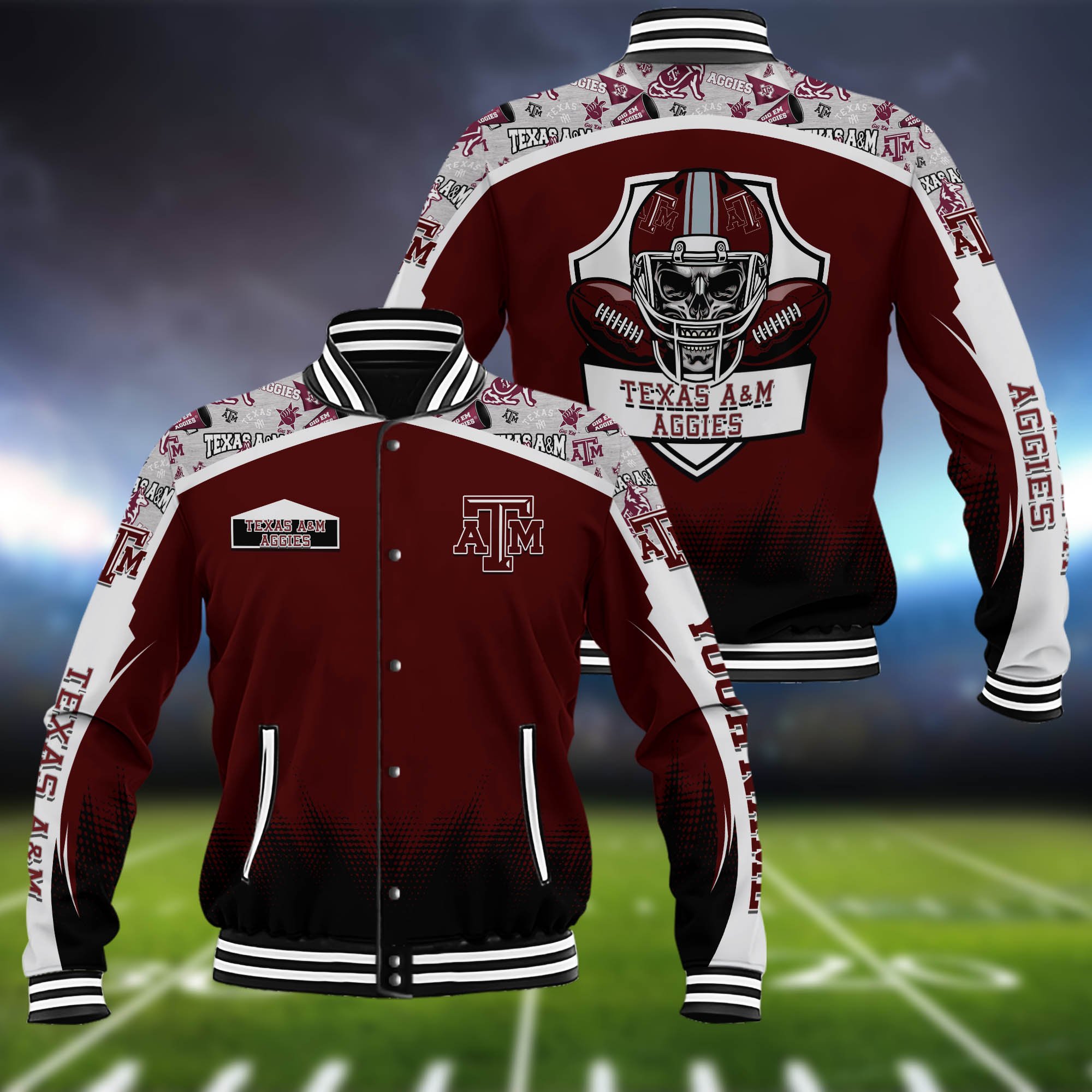 Texas A&M Aggies Baseball Jacket Custom Name, Sport Team Jacket, Sport Gifts ETHY-0115485A